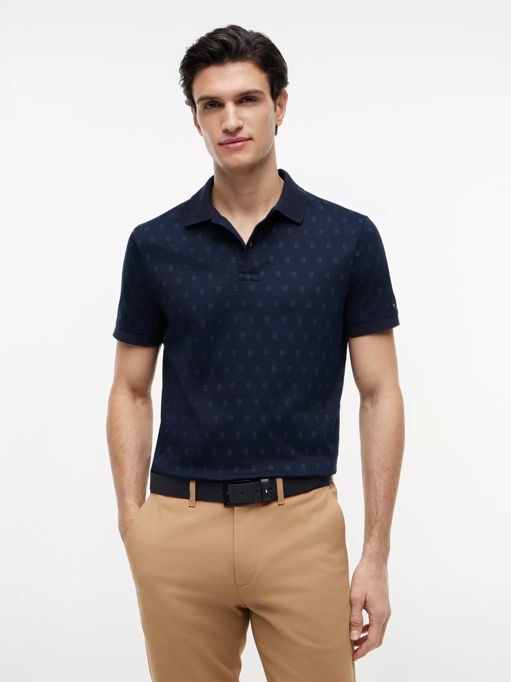 Allover Flag Print Interlock Polo by TOMMY HILFIGER