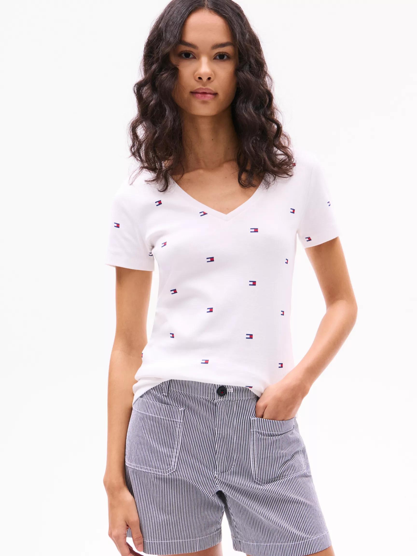 Allover Flag V-Neck Favorite T-Shirt by TOMMY HILFIGER