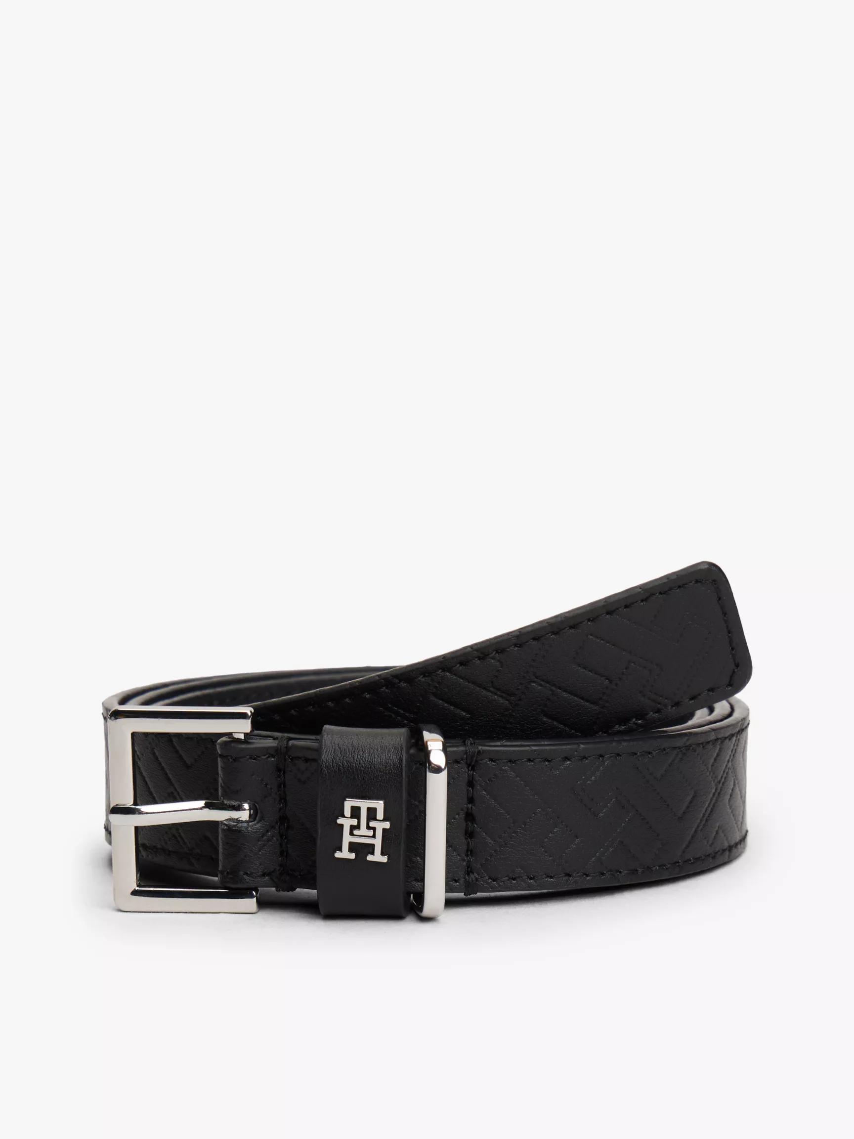 Allover Monogram Leather Belt by TOMMY HILFIGER
