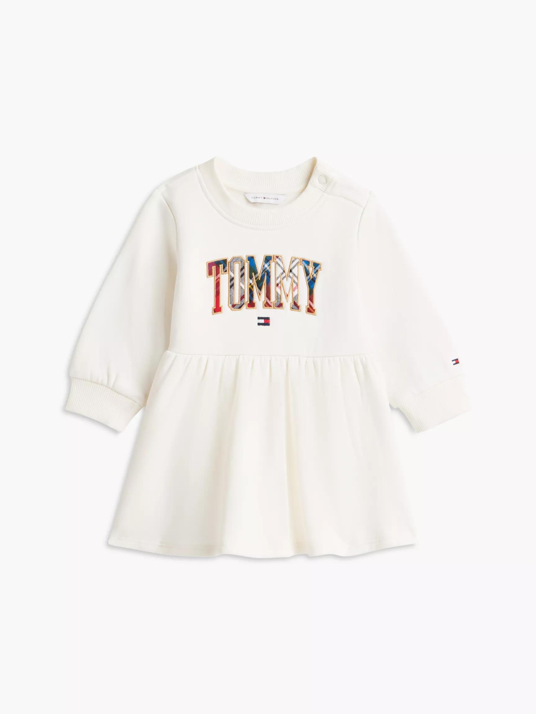 Babies' Plaid Logo Sweatshirt Dress by TOMMY HILFIGER