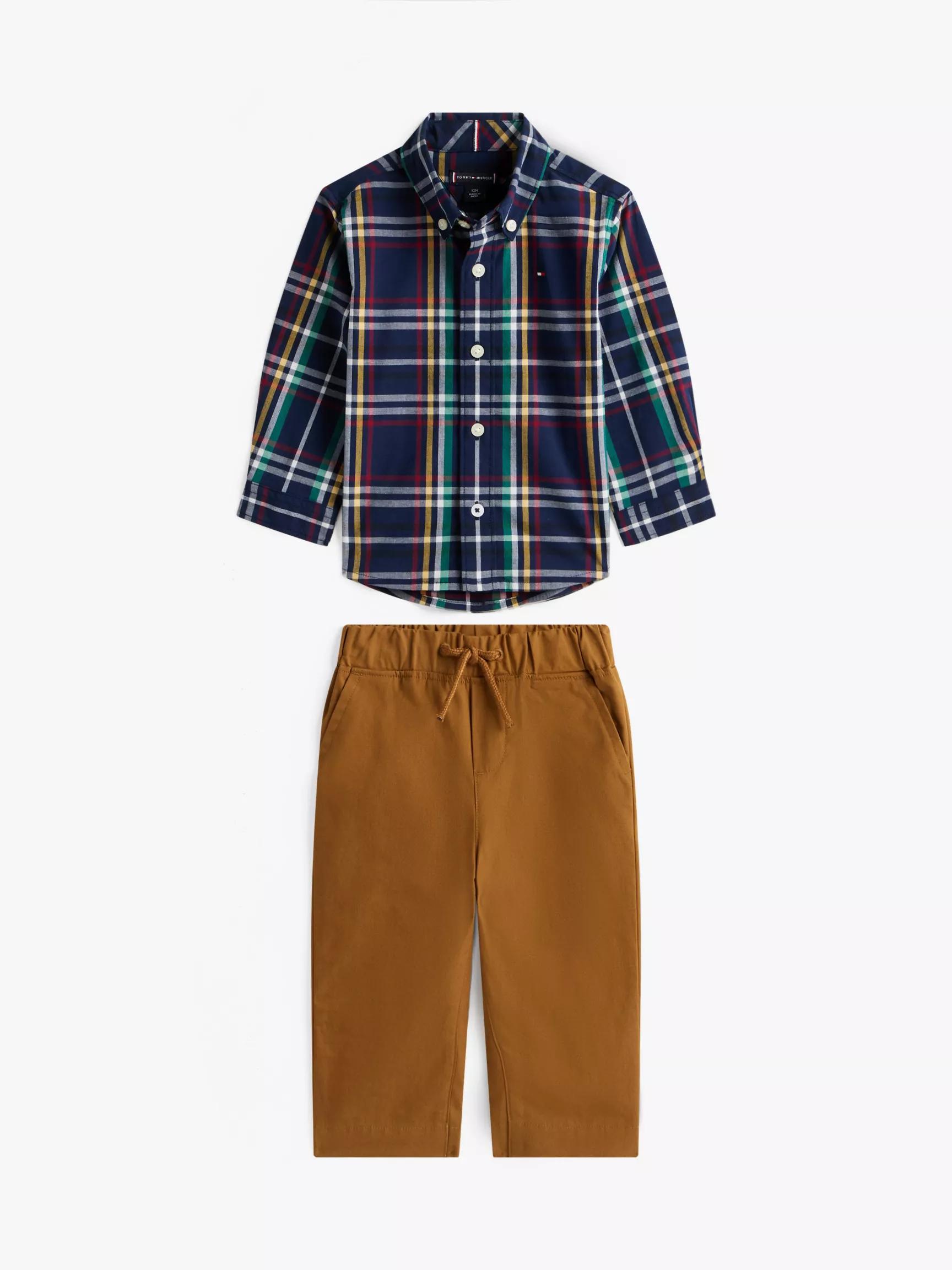 Babies' Plaid Shirt and Pant Set by TOMMY HILFIGER