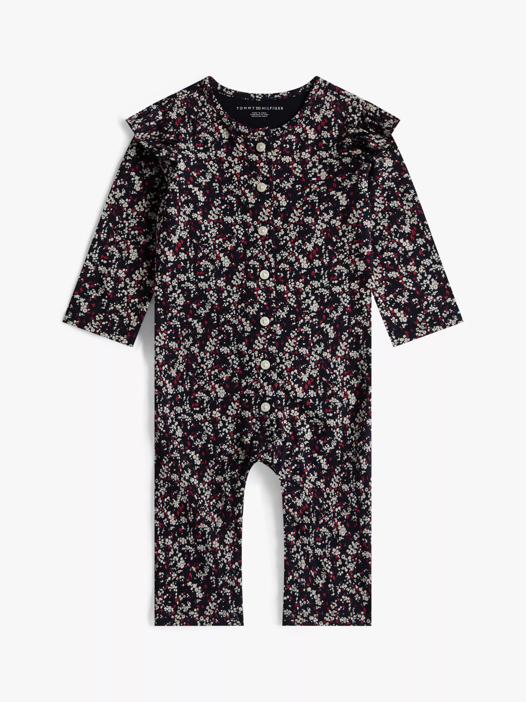 Babies' Ruffle Trim Floral Coverall by TOMMY HILFIGER