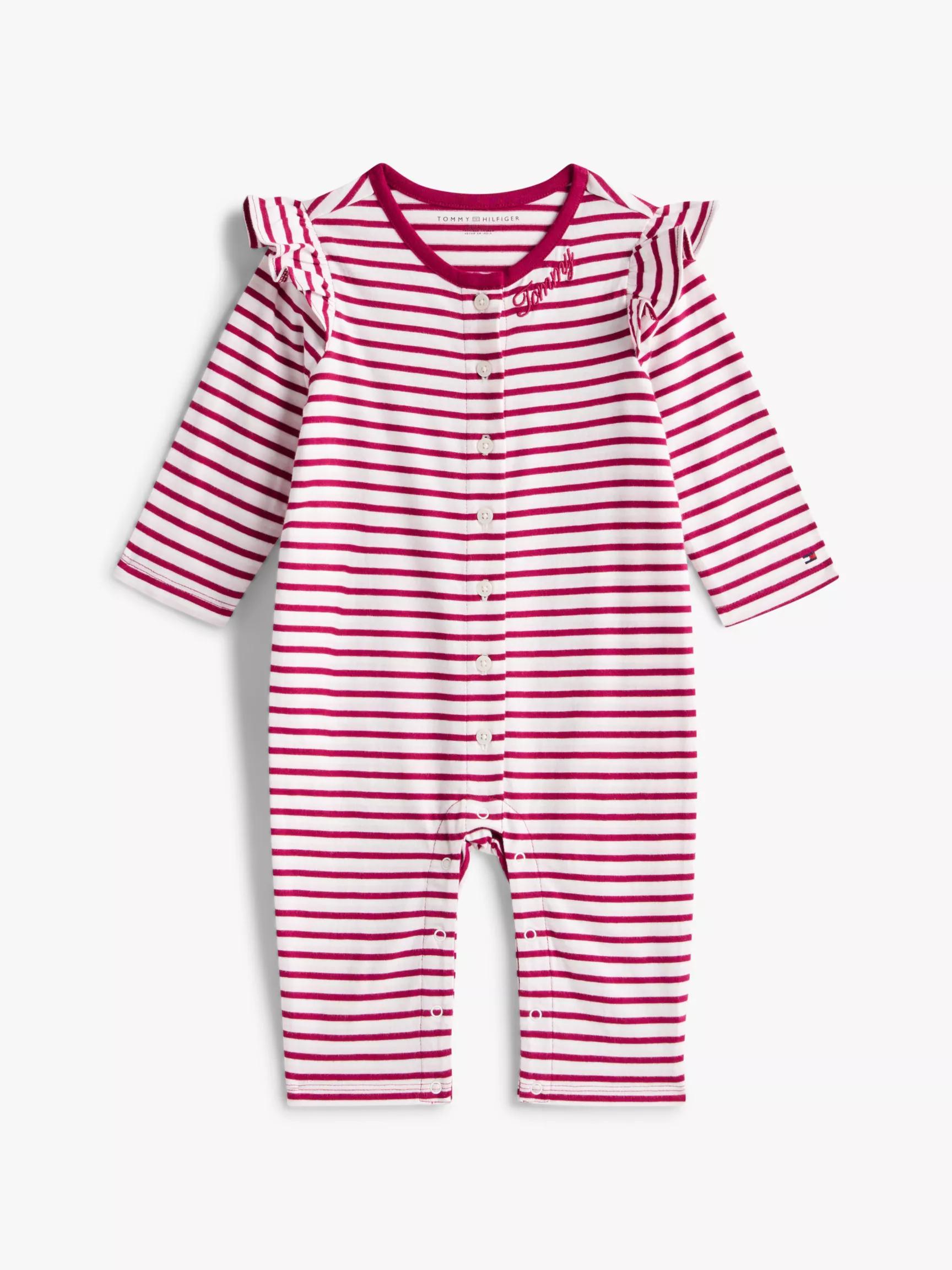 Babies' Stripe Ruffle Coverall by TOMMY HILFIGER