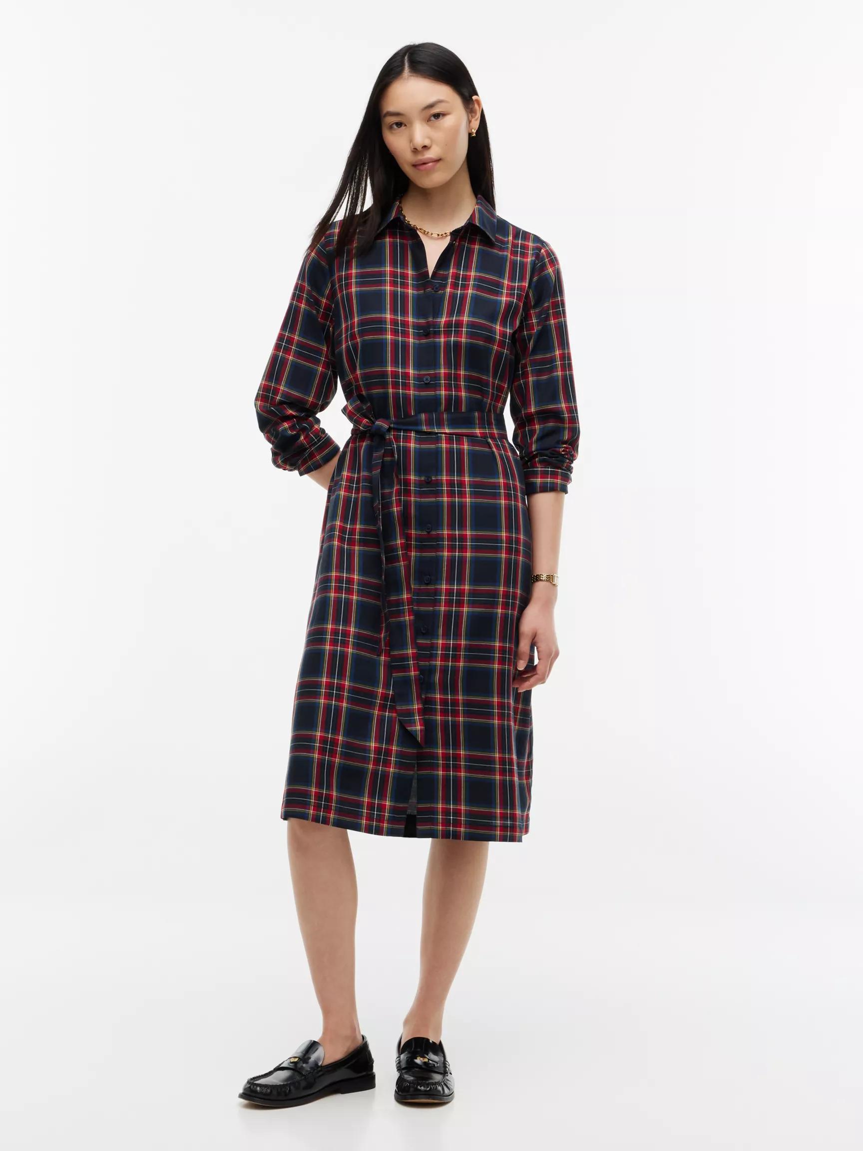Belted Tartan Midi Shirtdress by TOMMY HILFIGER