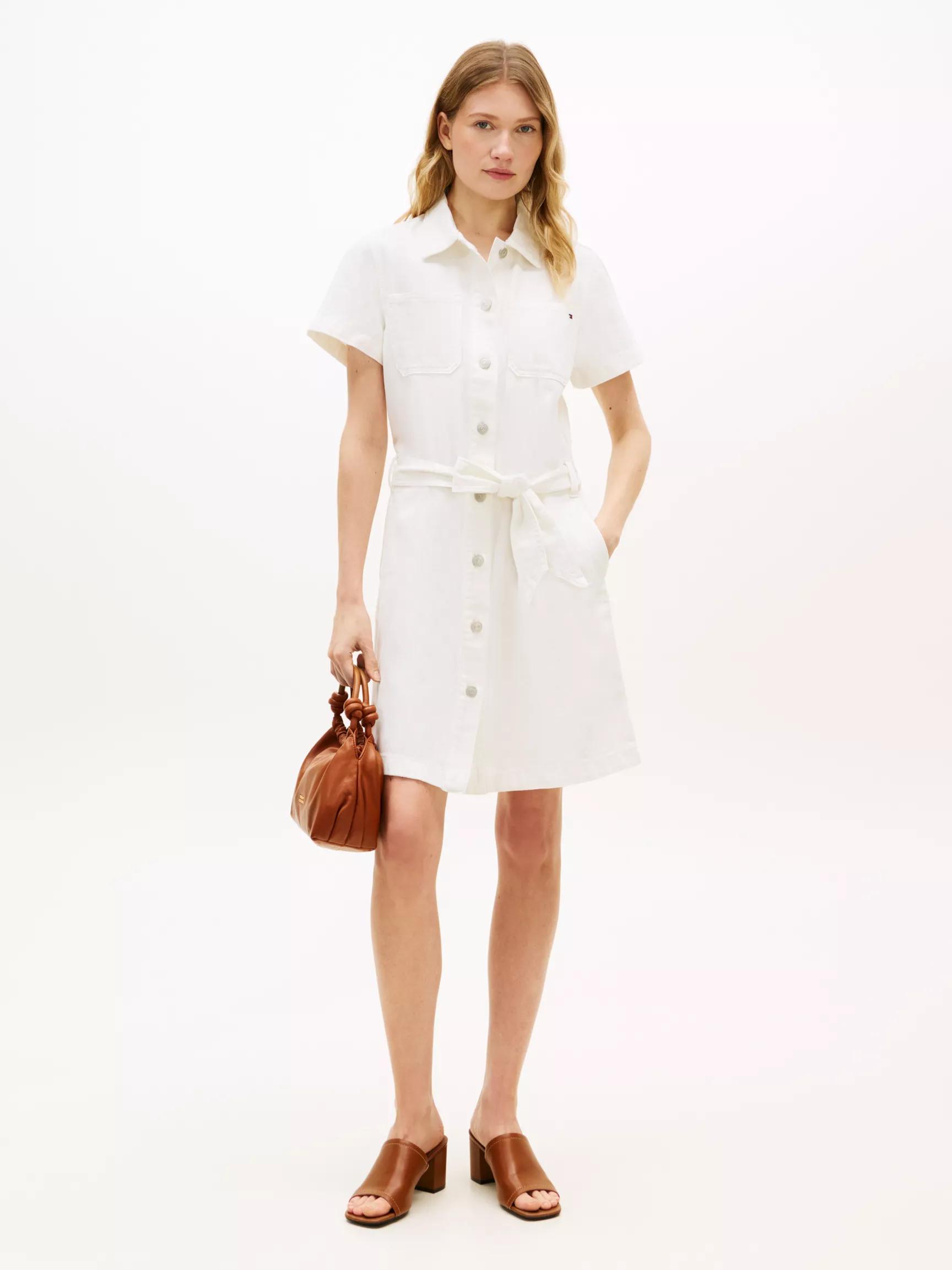 Belted White Denim Shirtdress by TOMMY HILFIGER