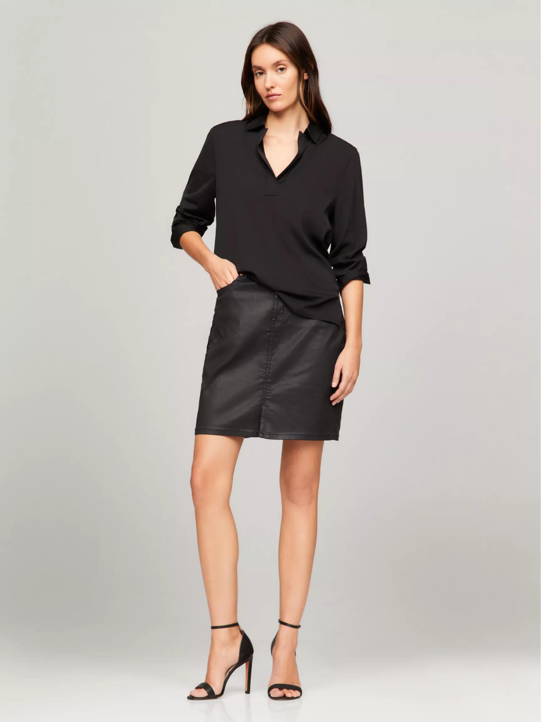 Black Coated Denim Skirt by TOMMY HILFIGER