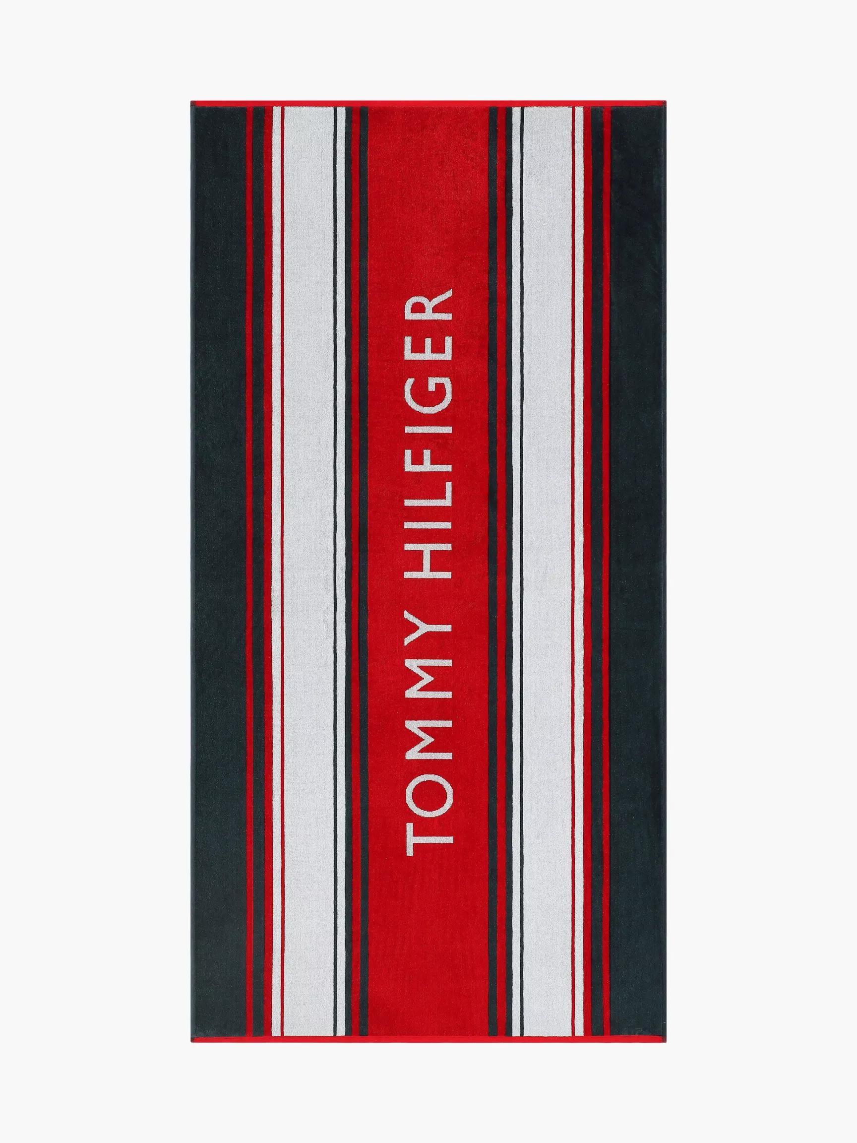 Block Stripe Hilfiger Logo Beach Towel by TOMMY HILFIGER