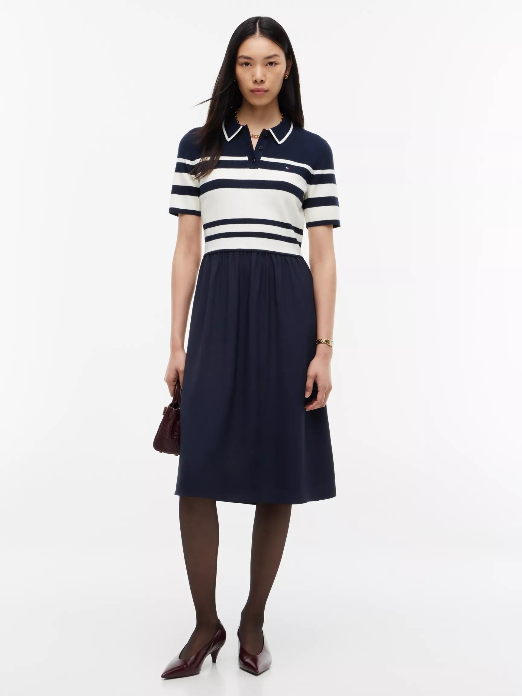 Block Stripe Polo Sweater Dress by TOMMY HILFIGER
