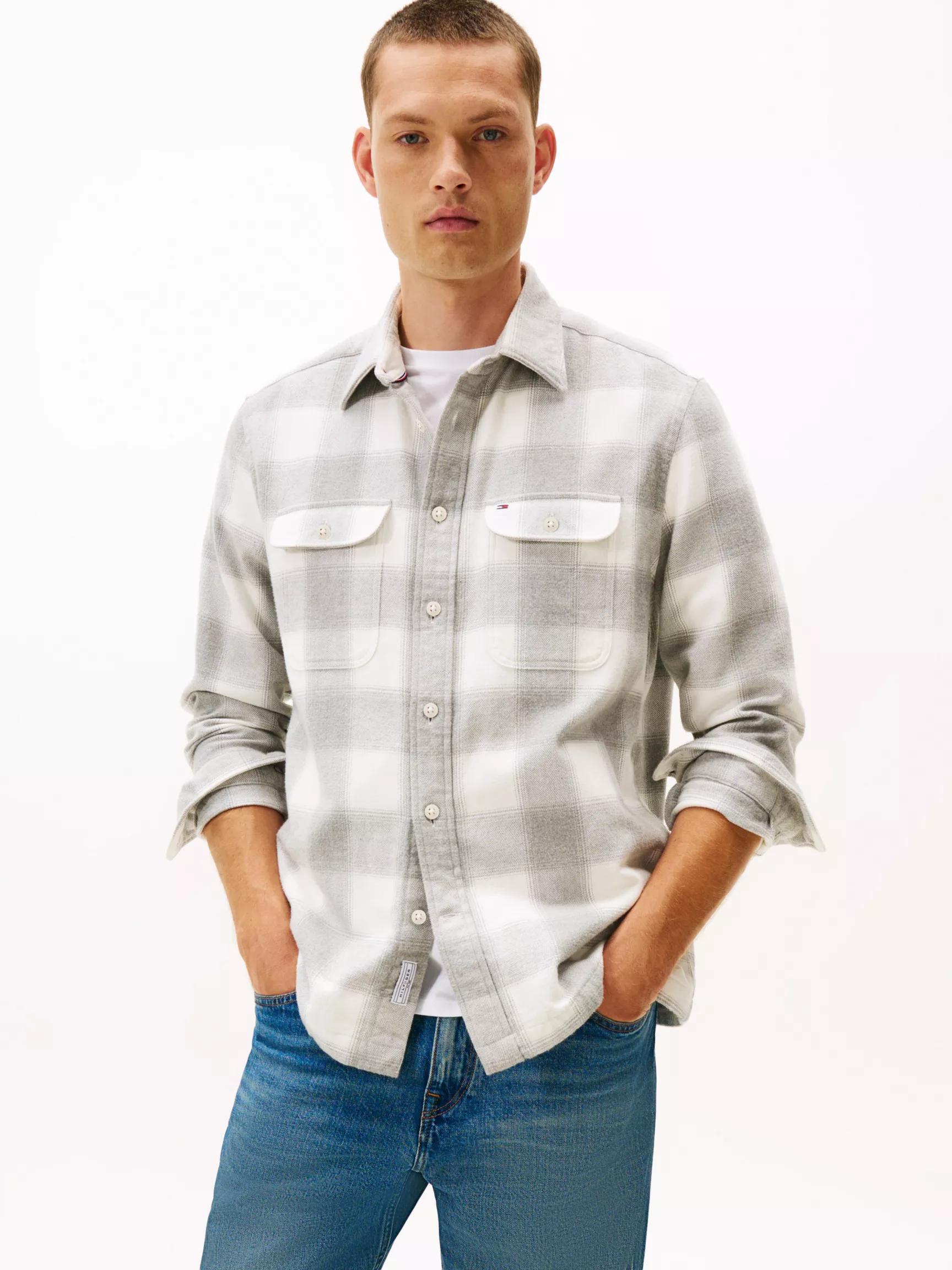 Brushed Flannel Check Print Shirt Jacket by TOMMY HILFIGER