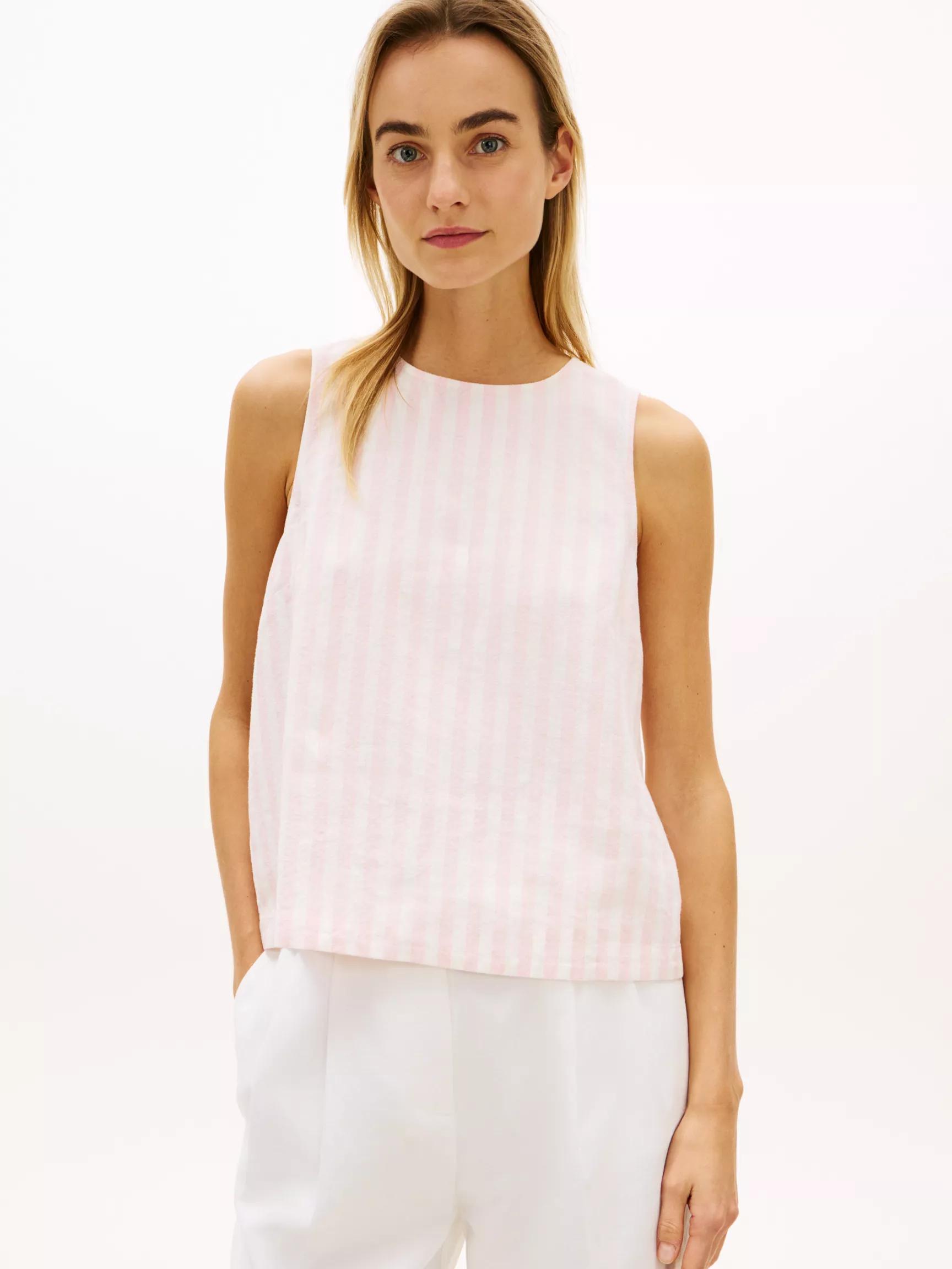 Buttoned-Back Linen-Blend Tank Top by TOMMY HILFIGER
