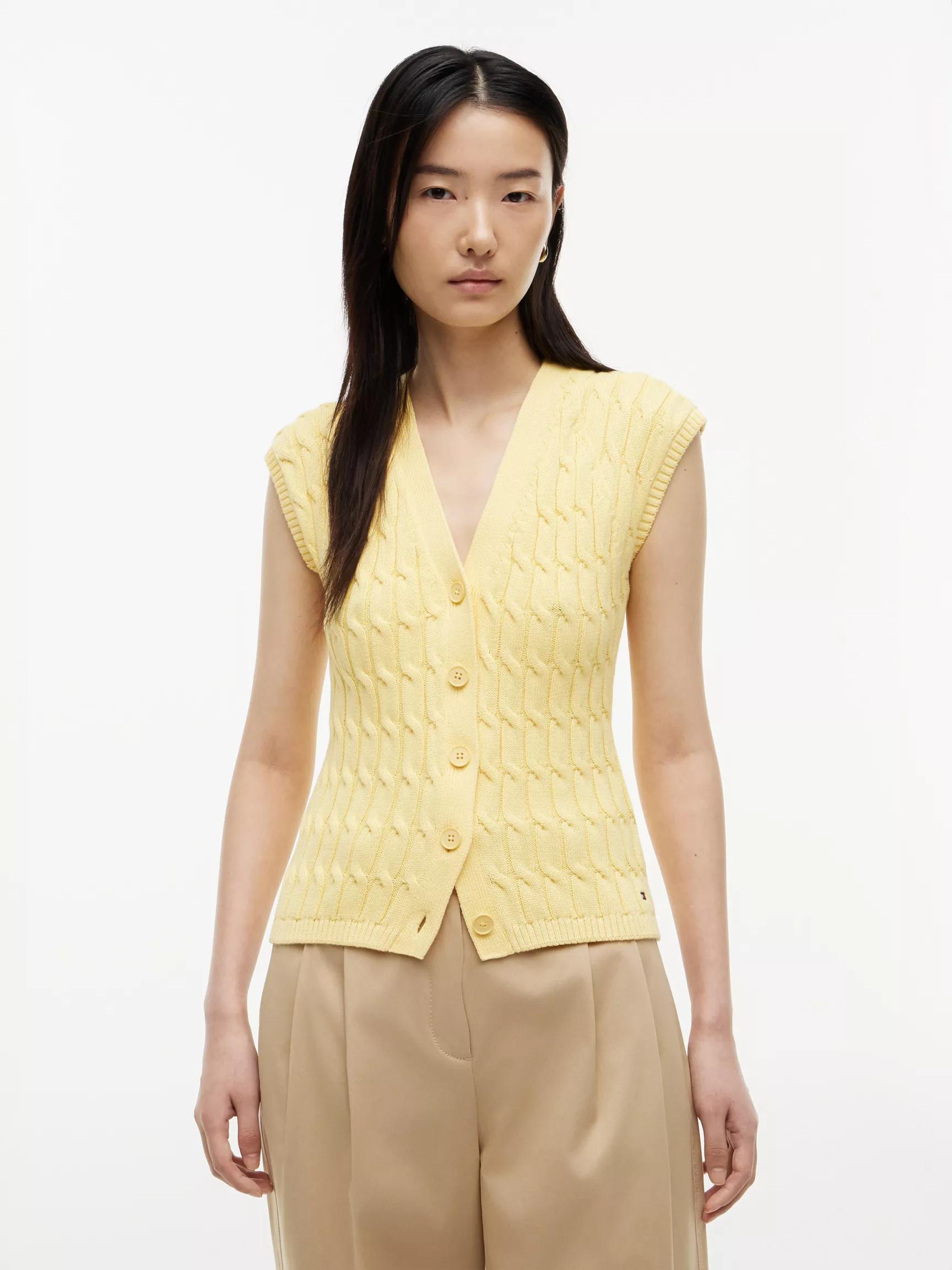Cable Knit Cardigan Vest by TOMMY HILFIGER