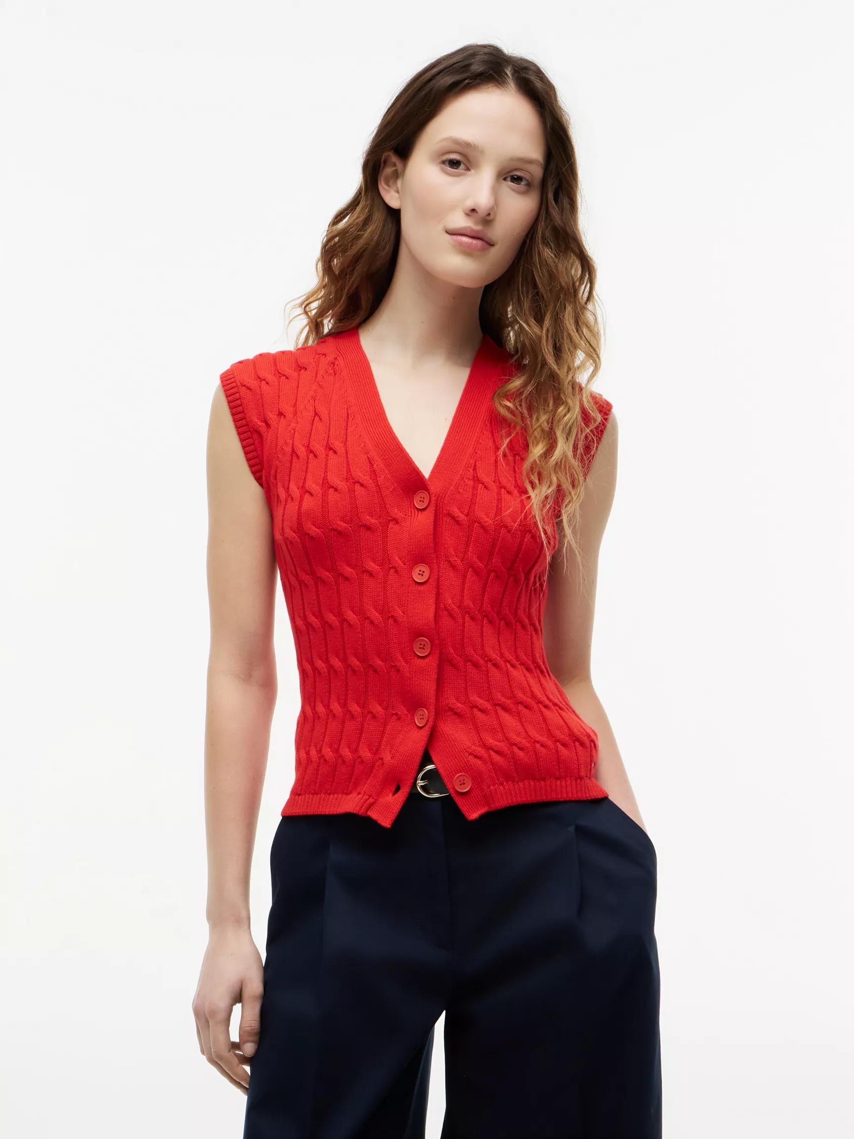 Cable Knit Cardigan Vest by TOMMY HILFIGER