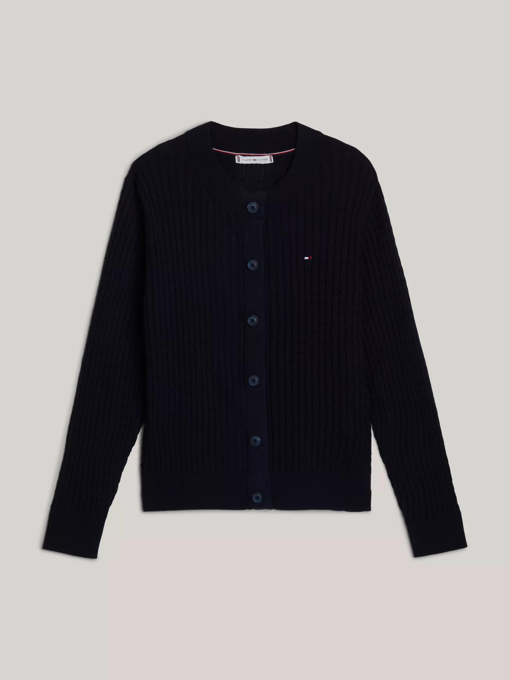 Cable Knit Crewneck Cardigan by TOMMY HILFIGER