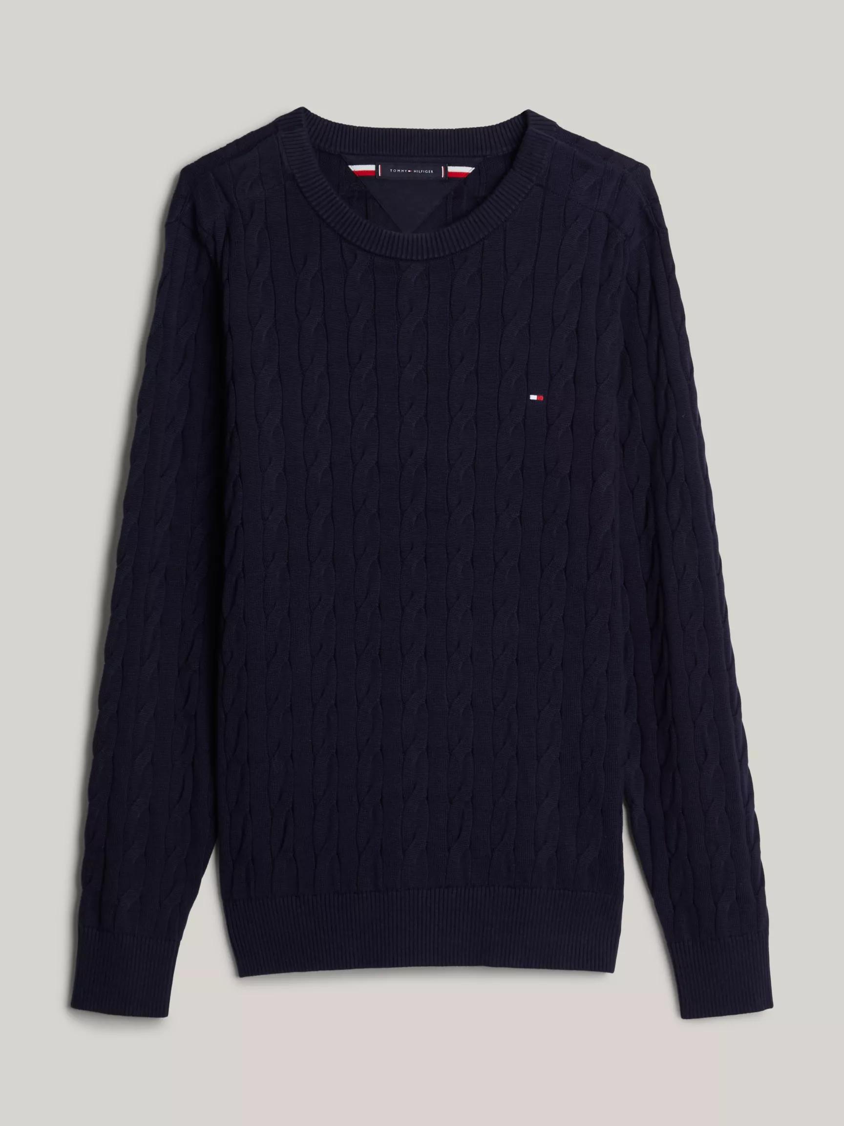 Cable Knit Crewneck Sweater by TOMMY HILFIGER