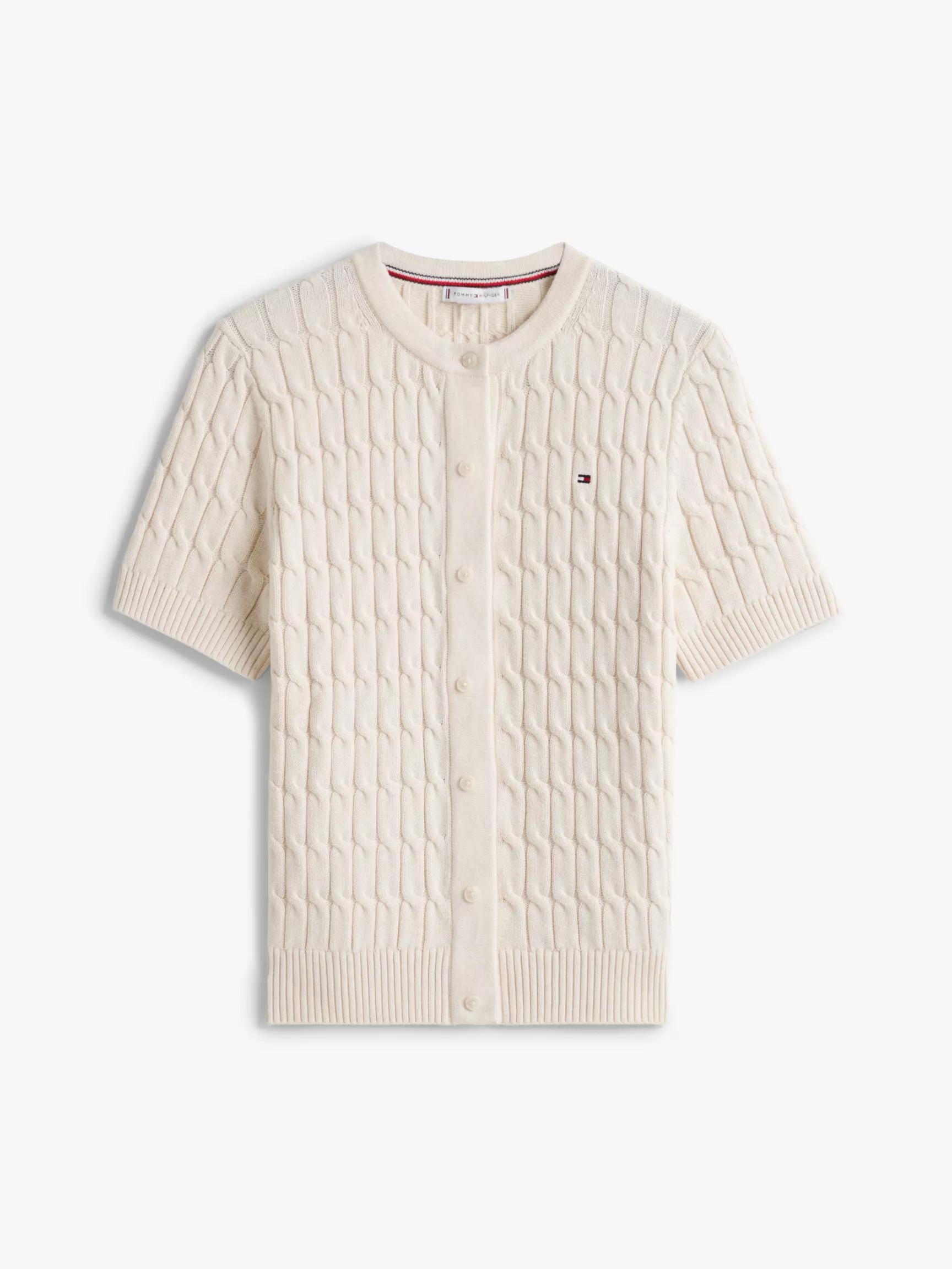 Cable Knit Short-Sleeve Cardigan by TOMMY HILFIGER