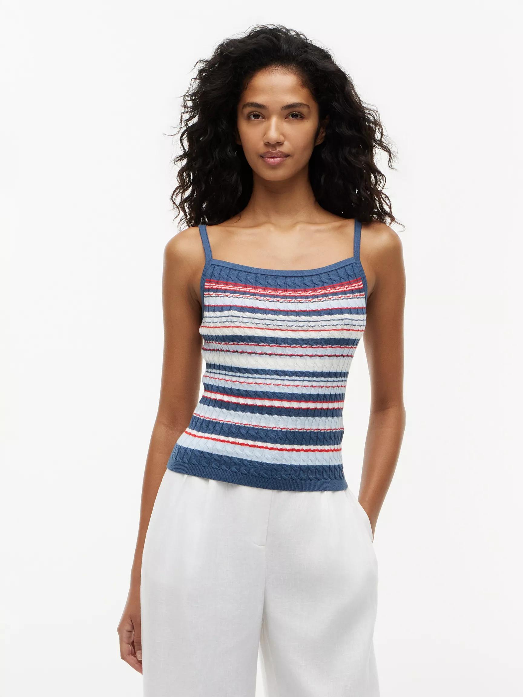 Cable Knit Striped Tank Top by TOMMY HILFIGER