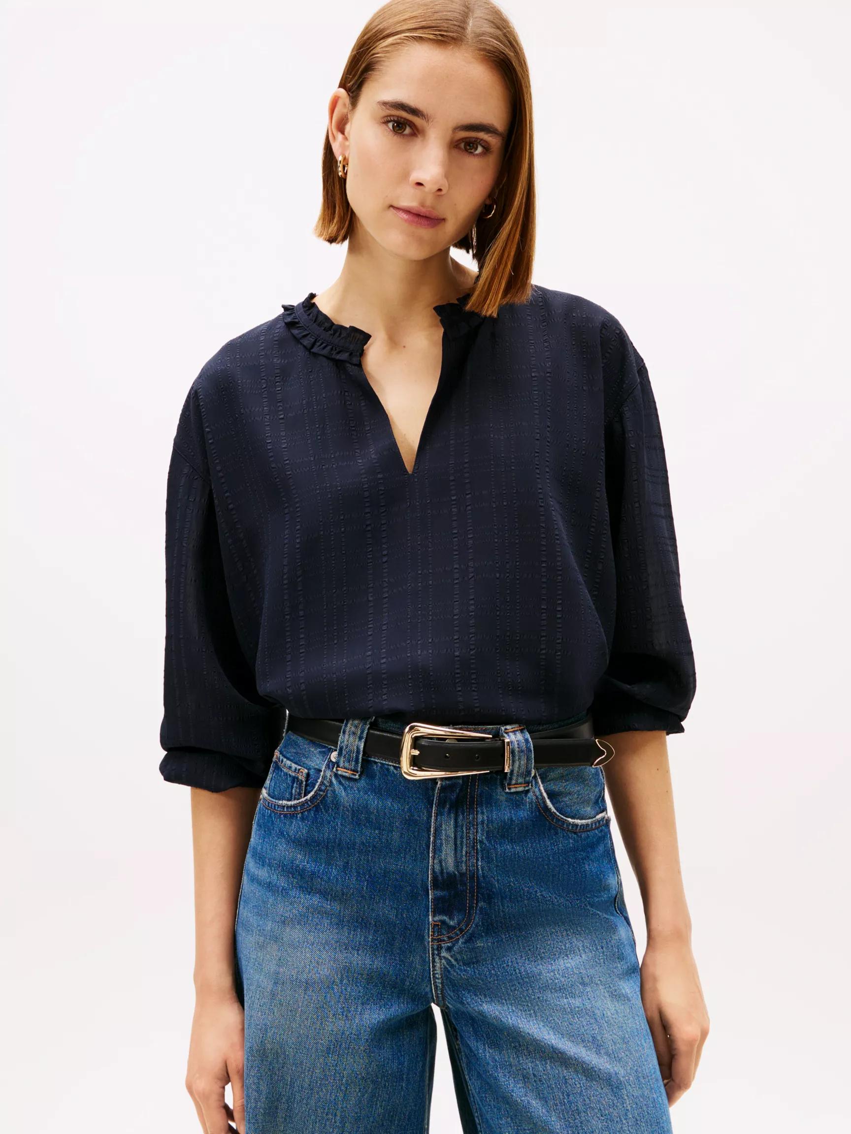 Check Print Chiffon Pullover Top by TOMMY HILFIGER