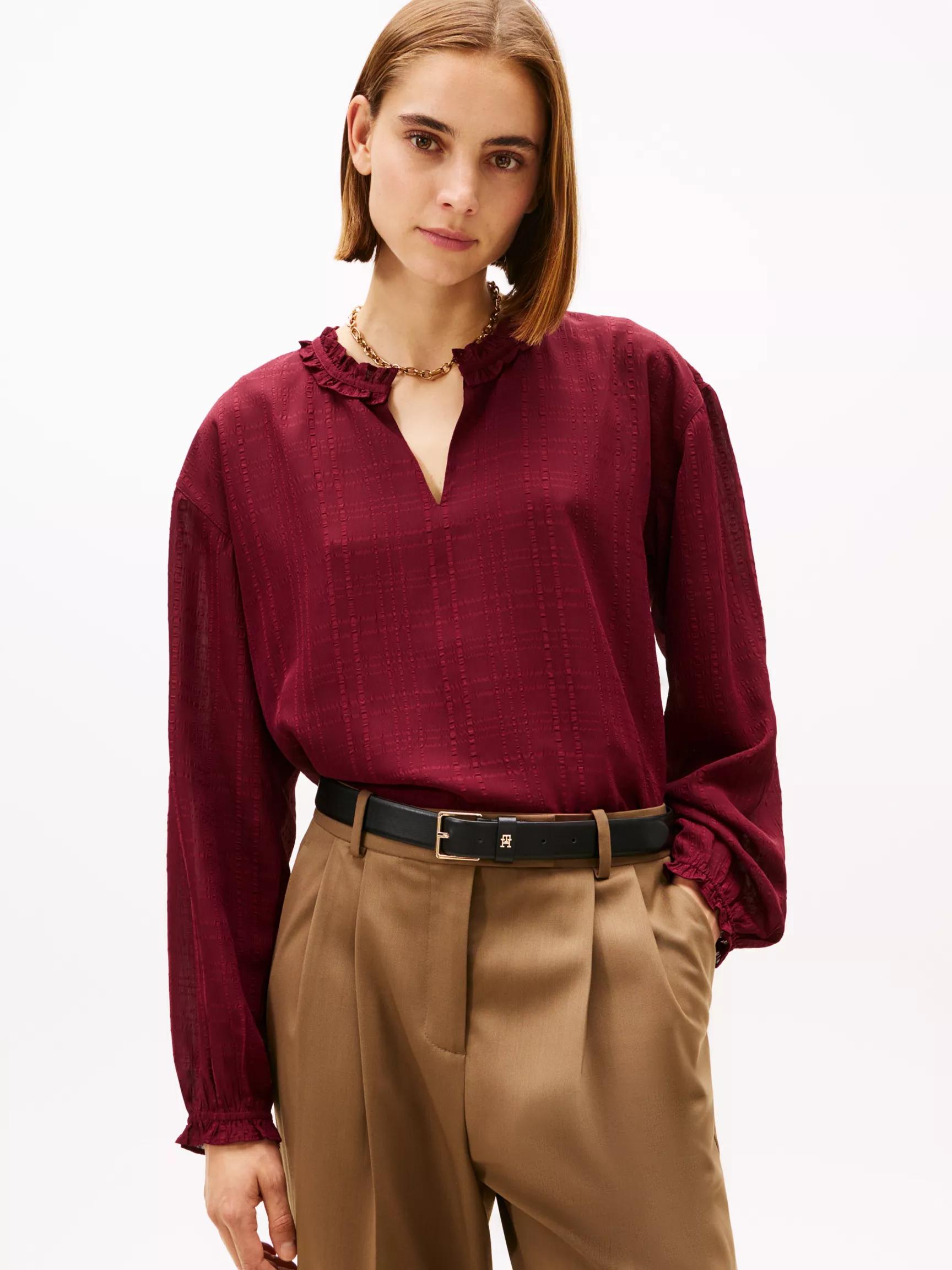Check Print Chiffon Pullover Top by TOMMY HILFIGER