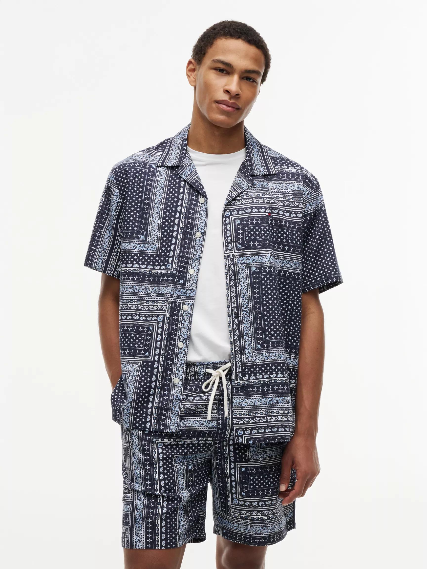 Classic Fit Bandana Patchwork Camp Shirt by TOMMY HILFIGER