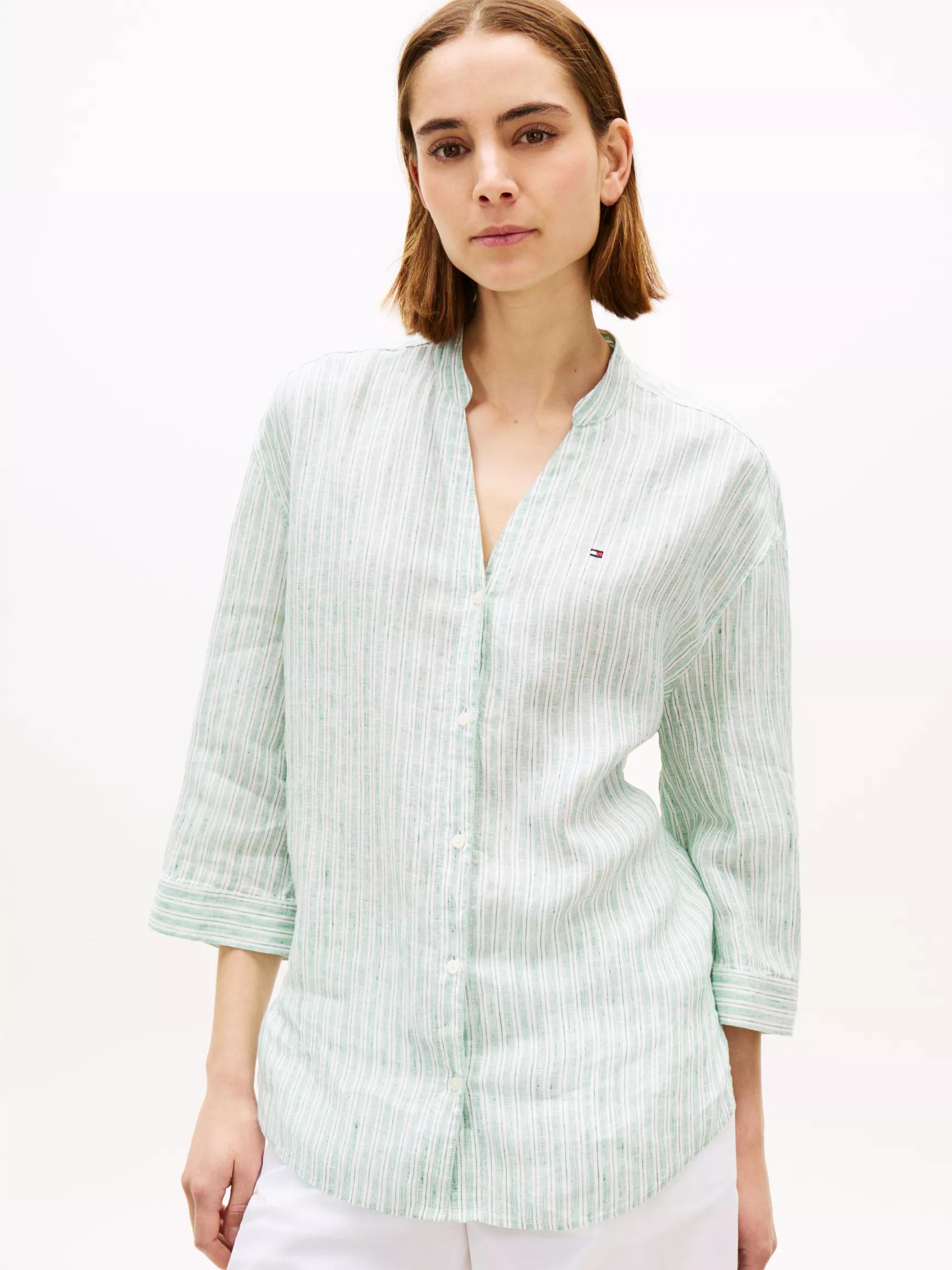 Collarless Linen Shirt by TOMMY HILFIGER