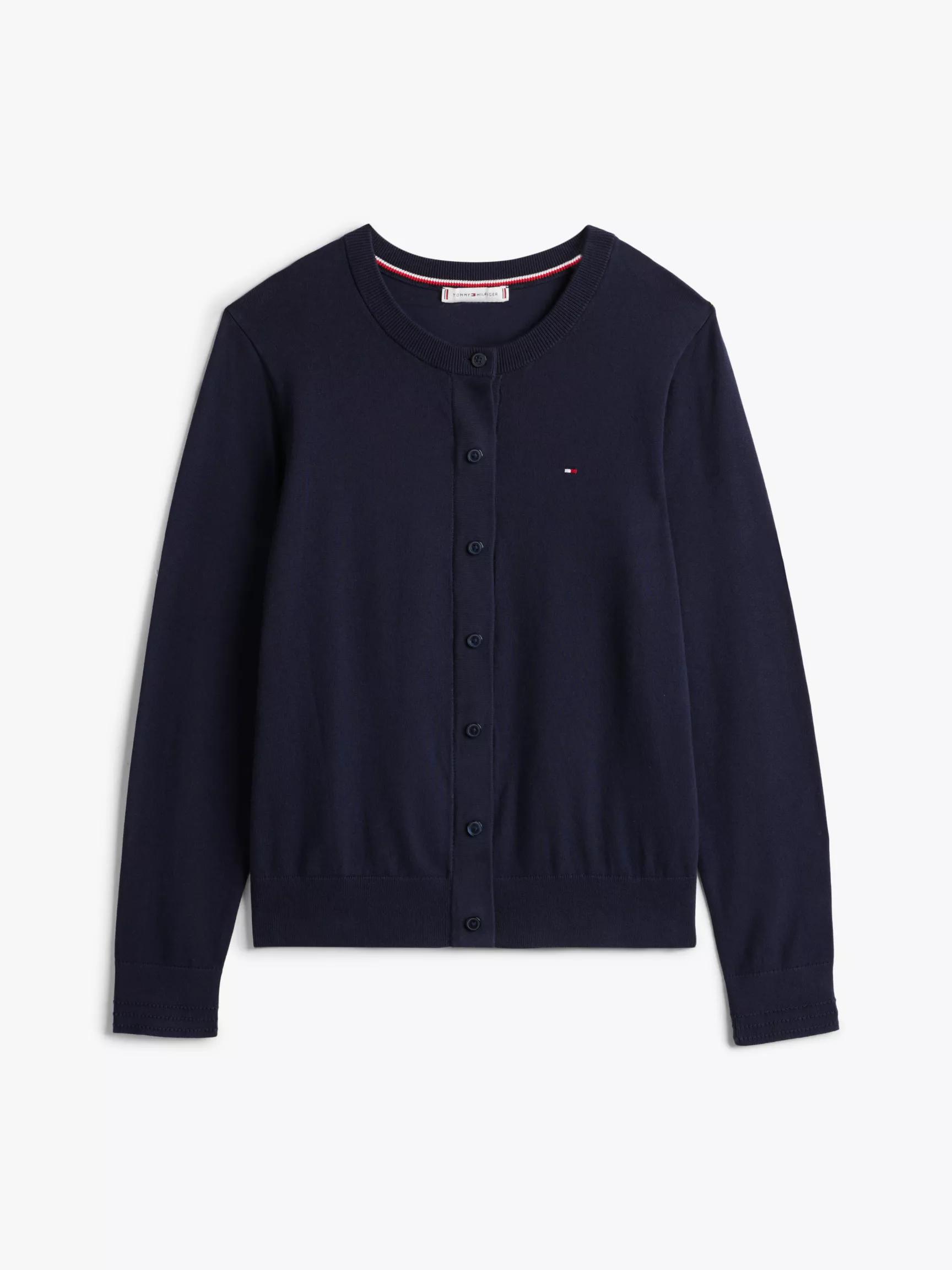 Cotton-Blend Crewneck Cardigan by TOMMY HILFIGER