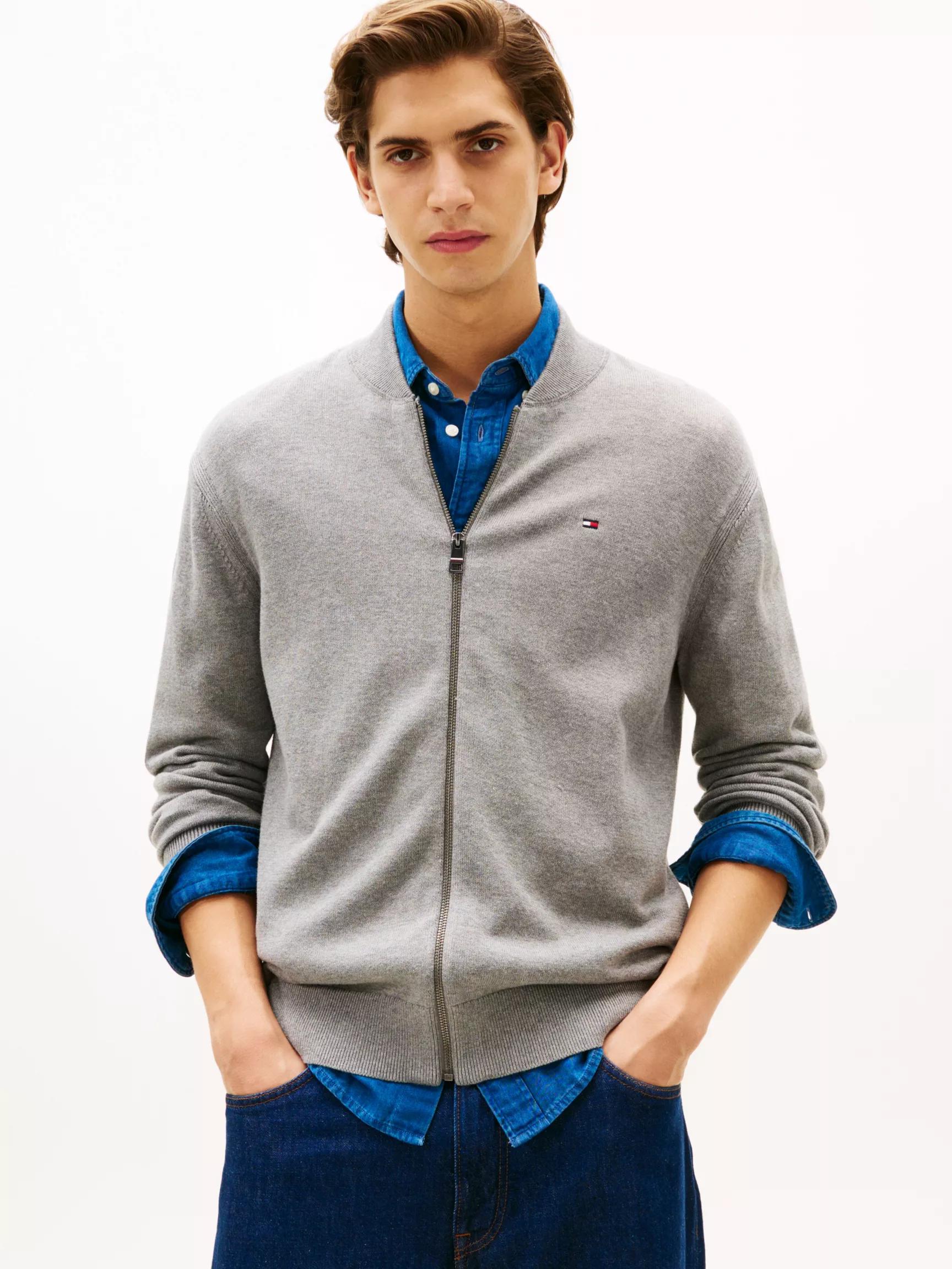 Cotton Zip Baseball Cardigan by TOMMY HILFIGER