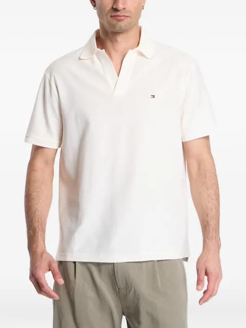 Crepe logo-embroidered polo shirt by TOMMY HILFIGER