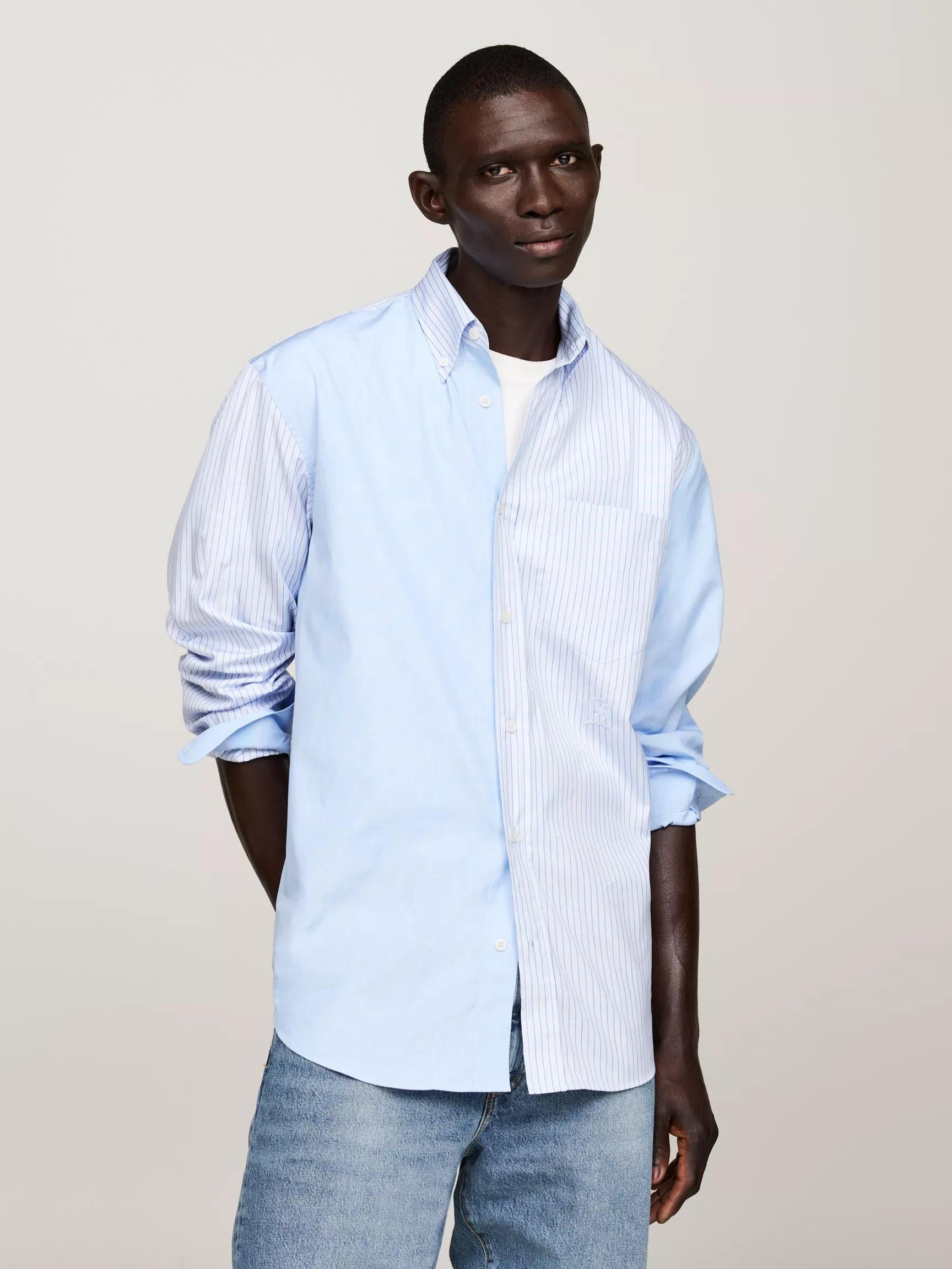 Crest Logo Ithaca Stripe Panel Shirt by TOMMY HILFIGER