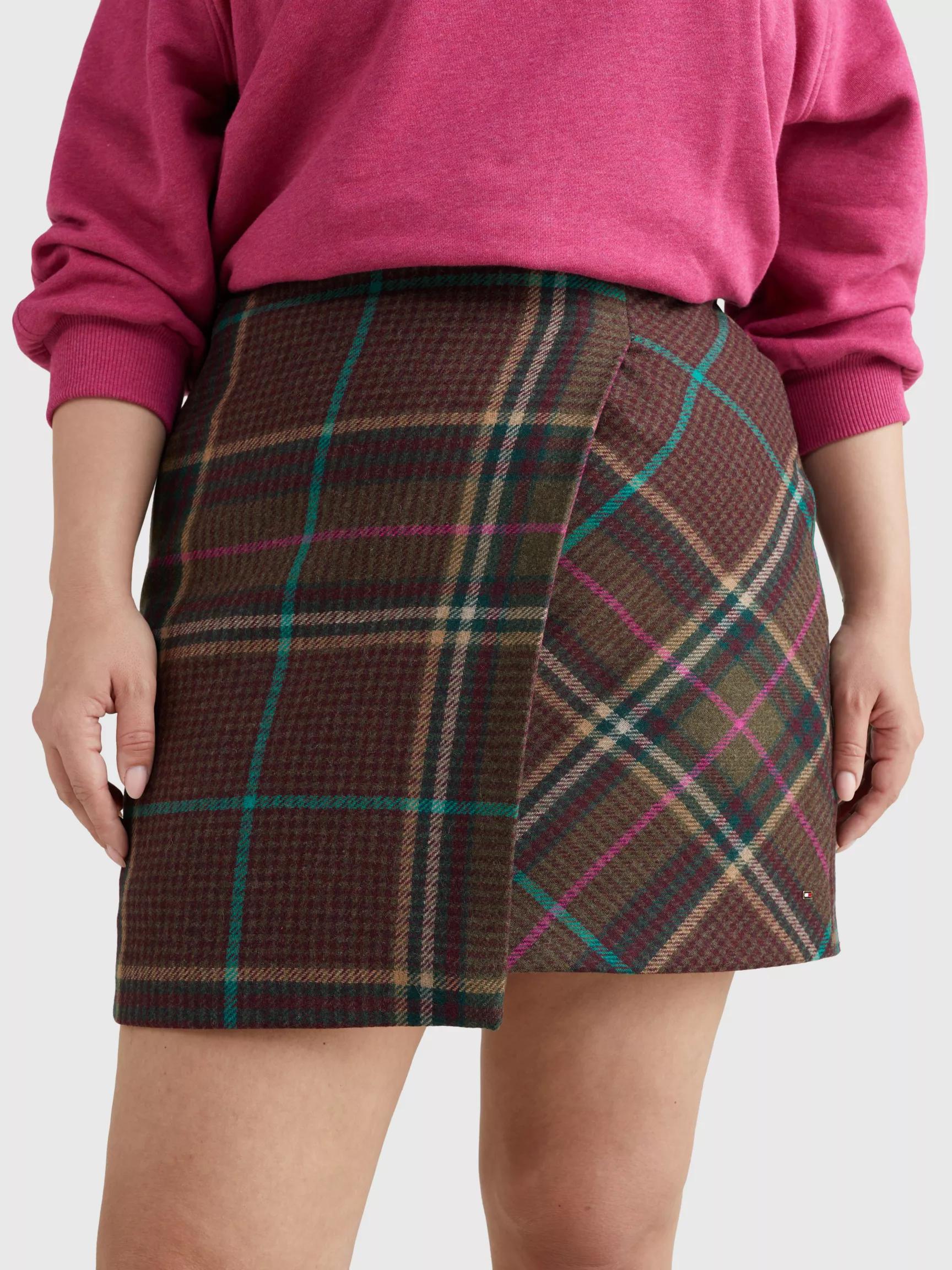 Curve Check Wrap Mini Skirt by TOMMY HILFIGER