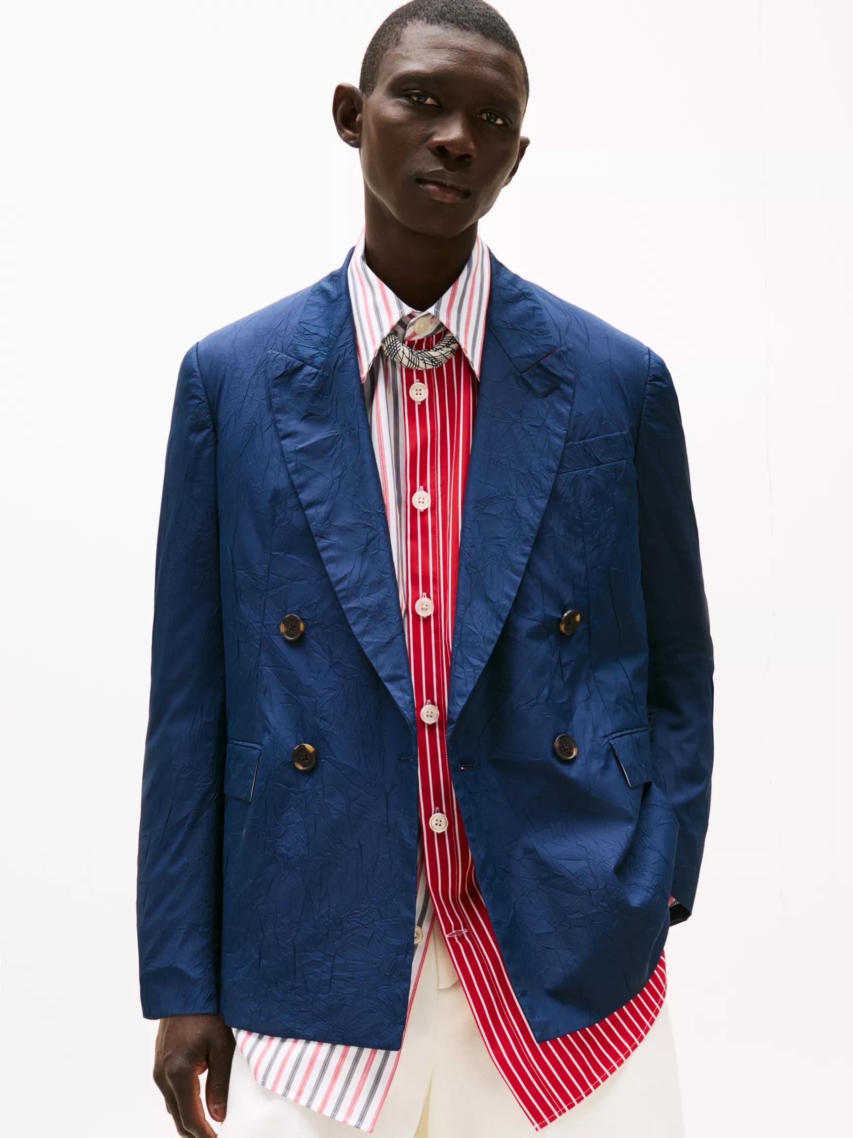 Double-Breasted Crinkle Blazer by TOMMY HILFIGER