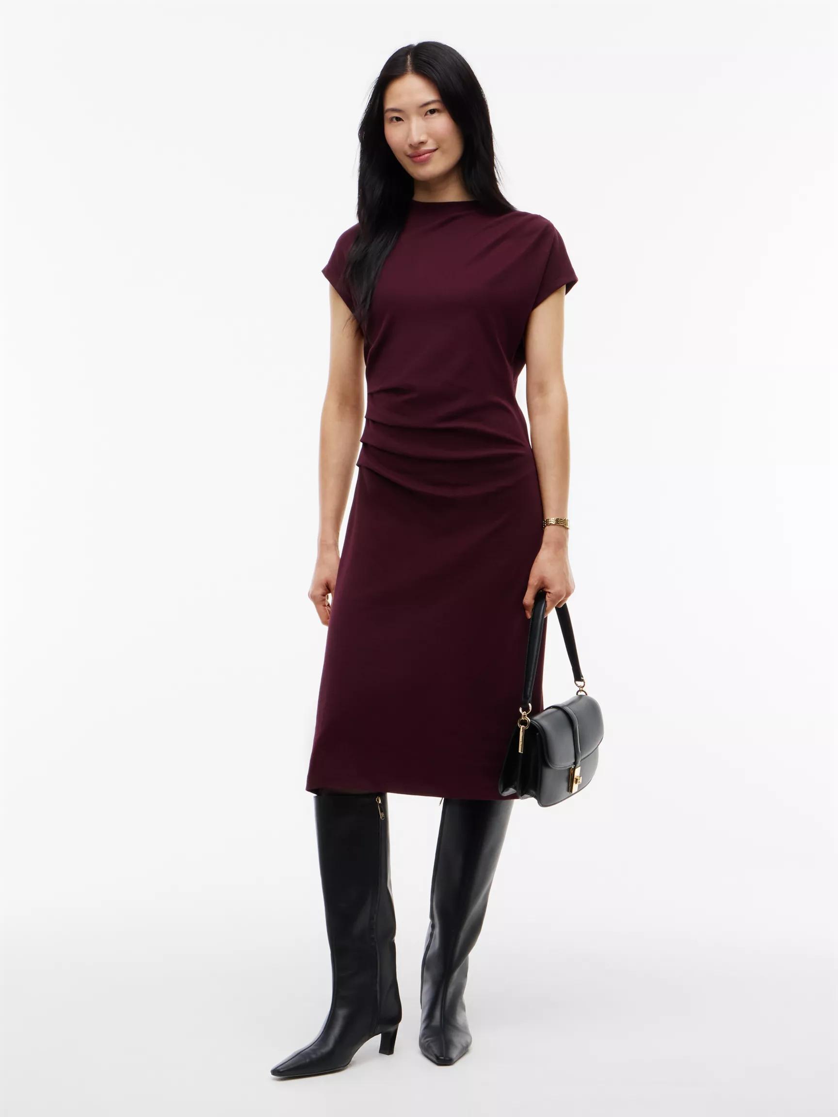 Draped Cotton Interlock Dress by TOMMY HILFIGER