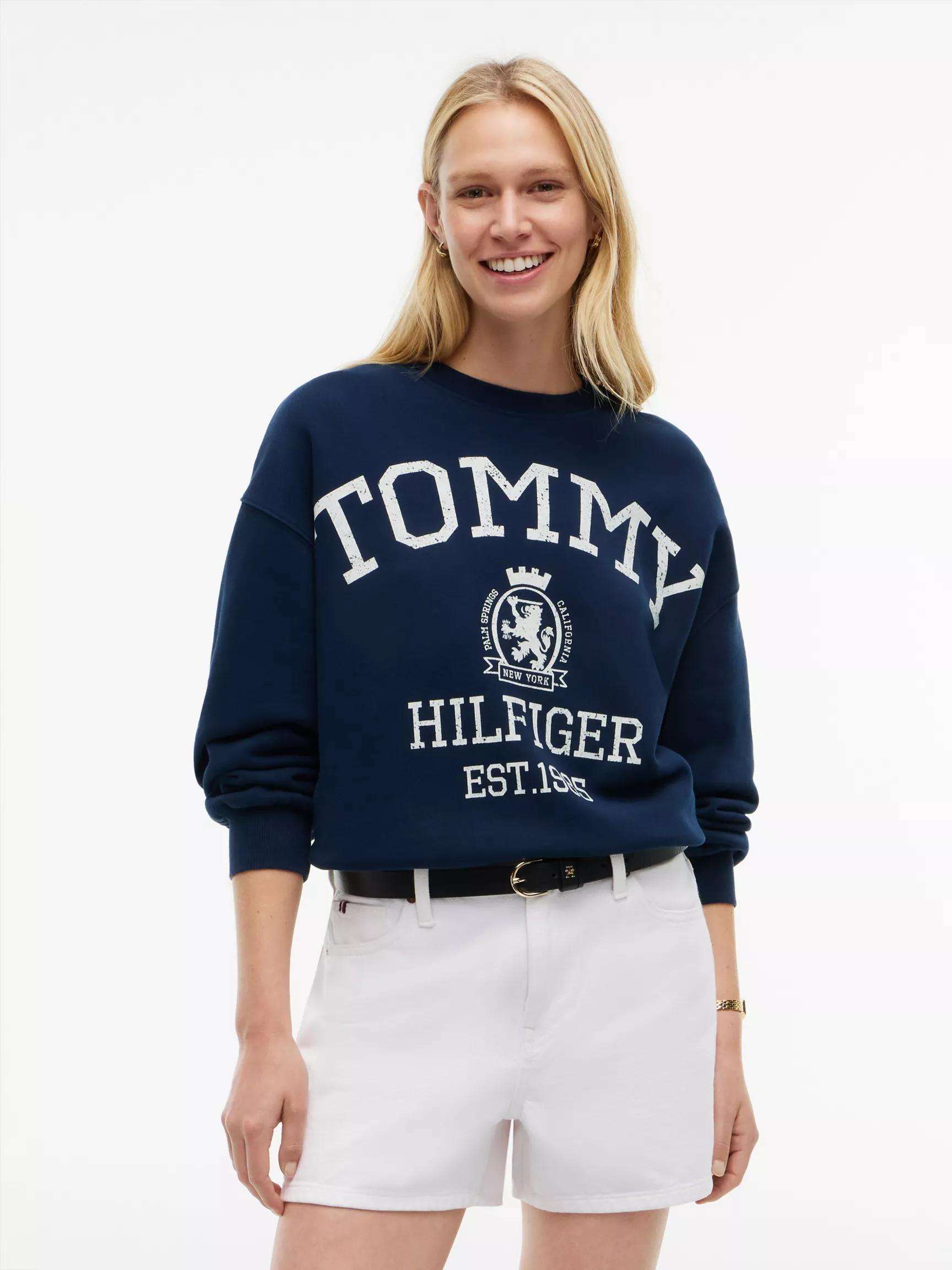 Drawcord Varsity Crest Logo Sweatshirt by TOMMY HILFIGER