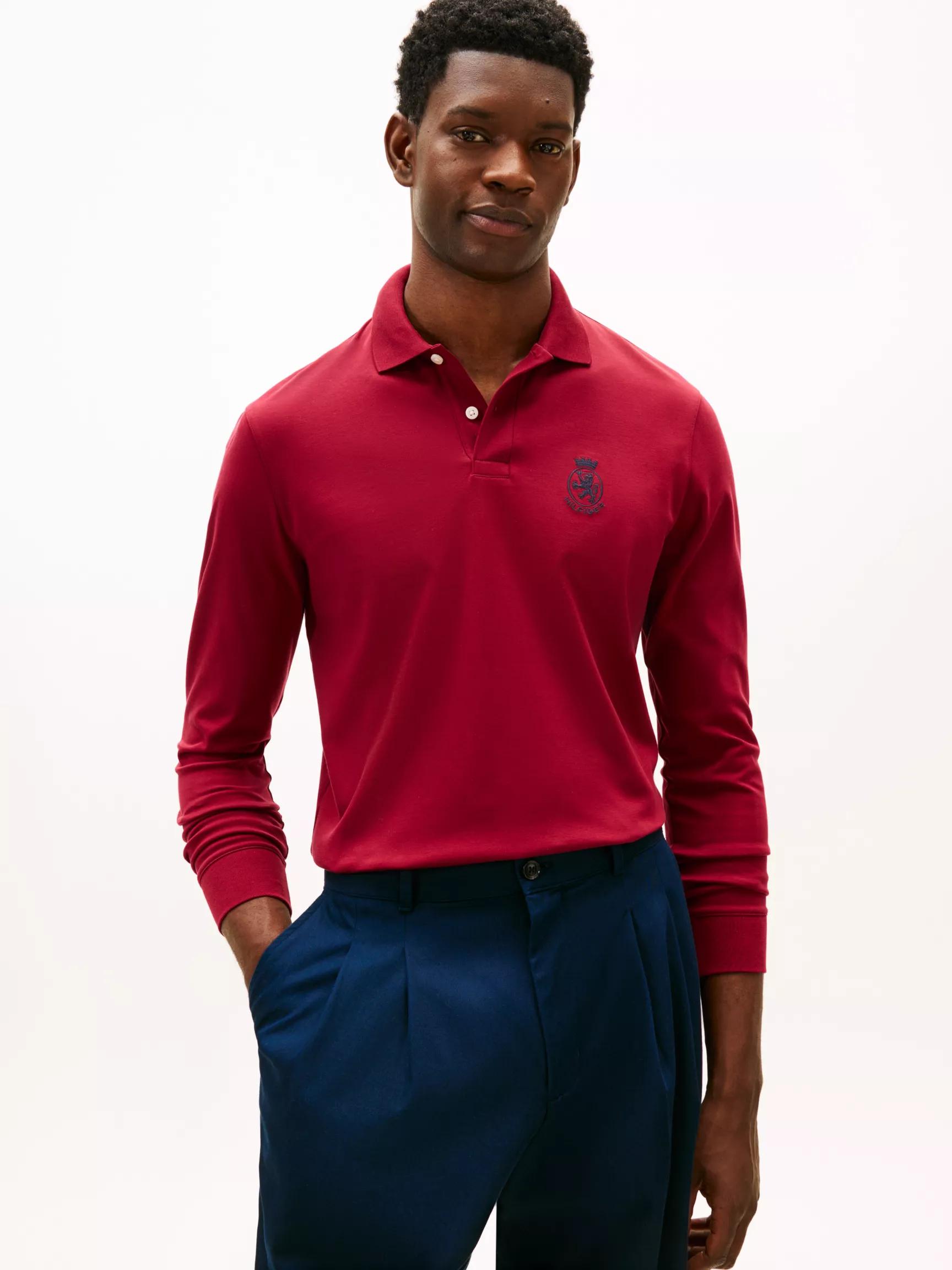Embroidered Crest Logo Interlock Polo by TOMMY HILFIGER