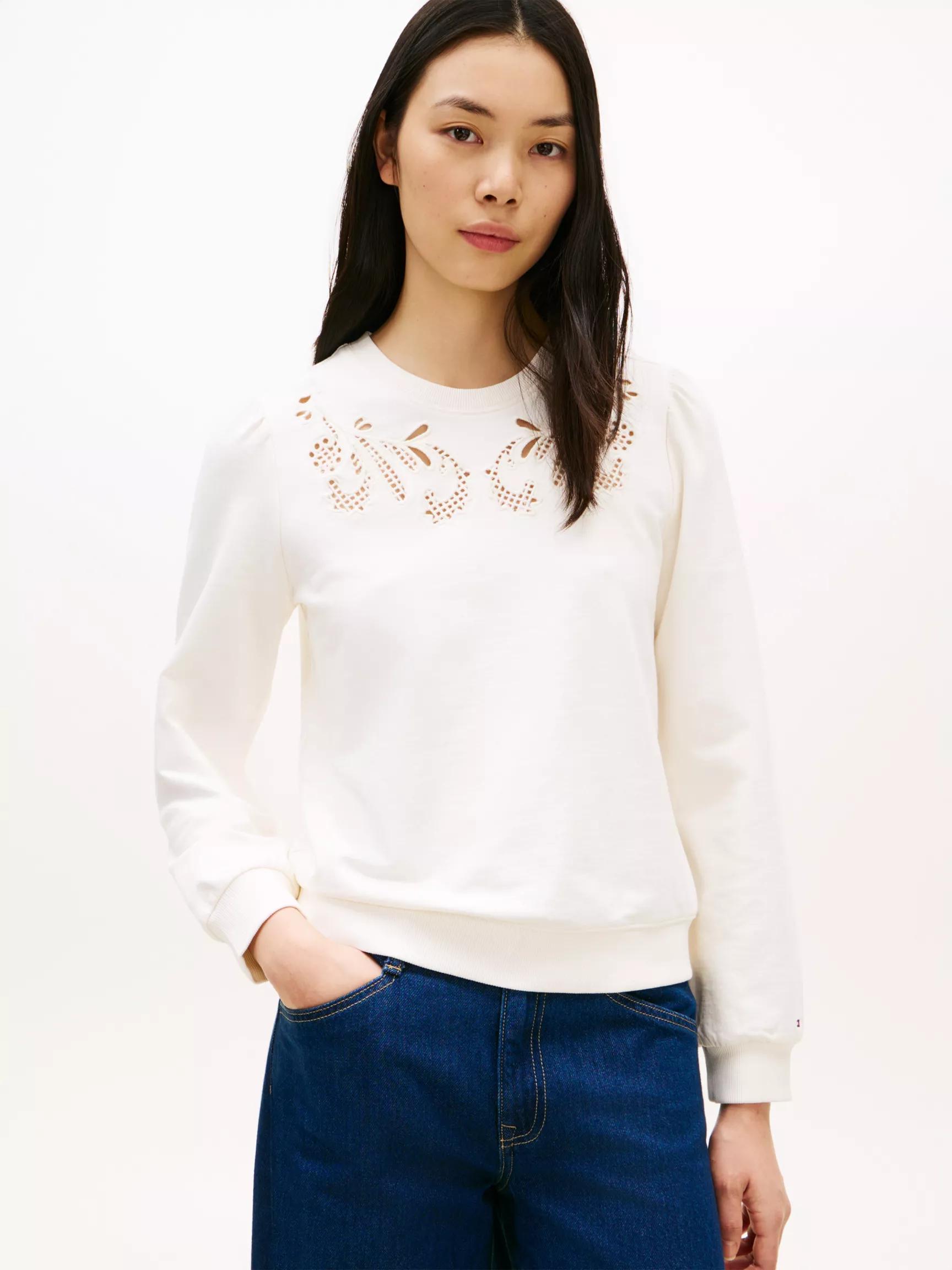 Embroidered Eyelet Sweatshirt by TOMMY HILFIGER