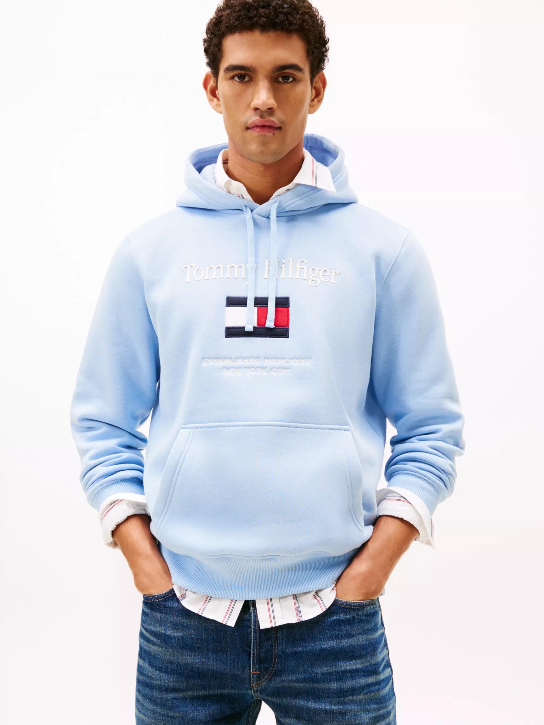 Embroidered Flag Logo Flex Fleece Hoodie by TOMMY HILFIGER