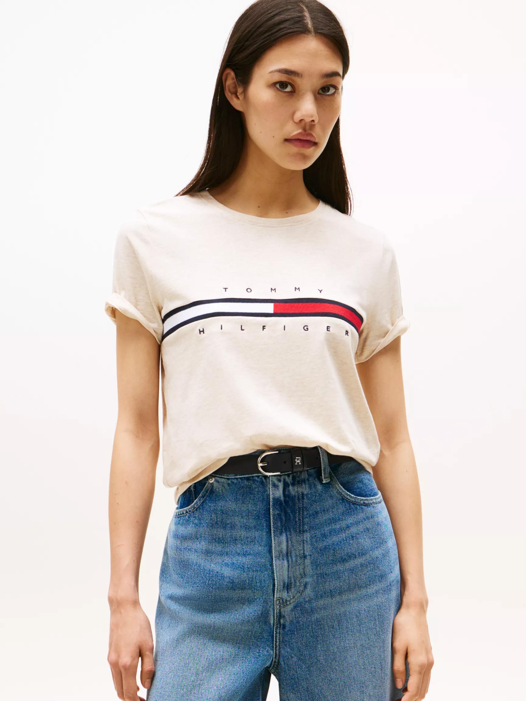 Embroidered Flag Stripe Logo T-Shirt by TOMMY HILFIGER