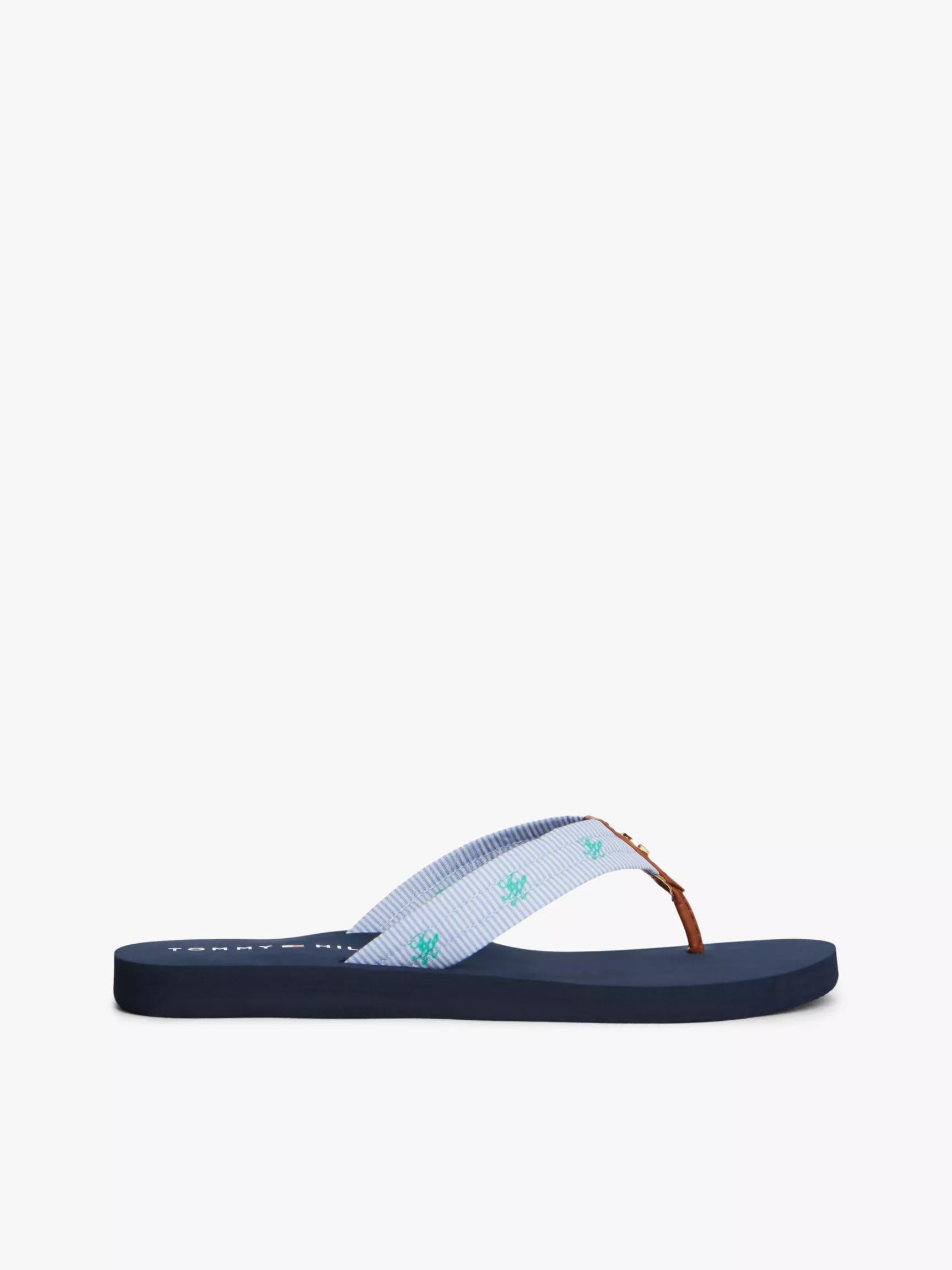 Embroidered Monogram Canvas Flip Flop by TOMMY HILFIGER