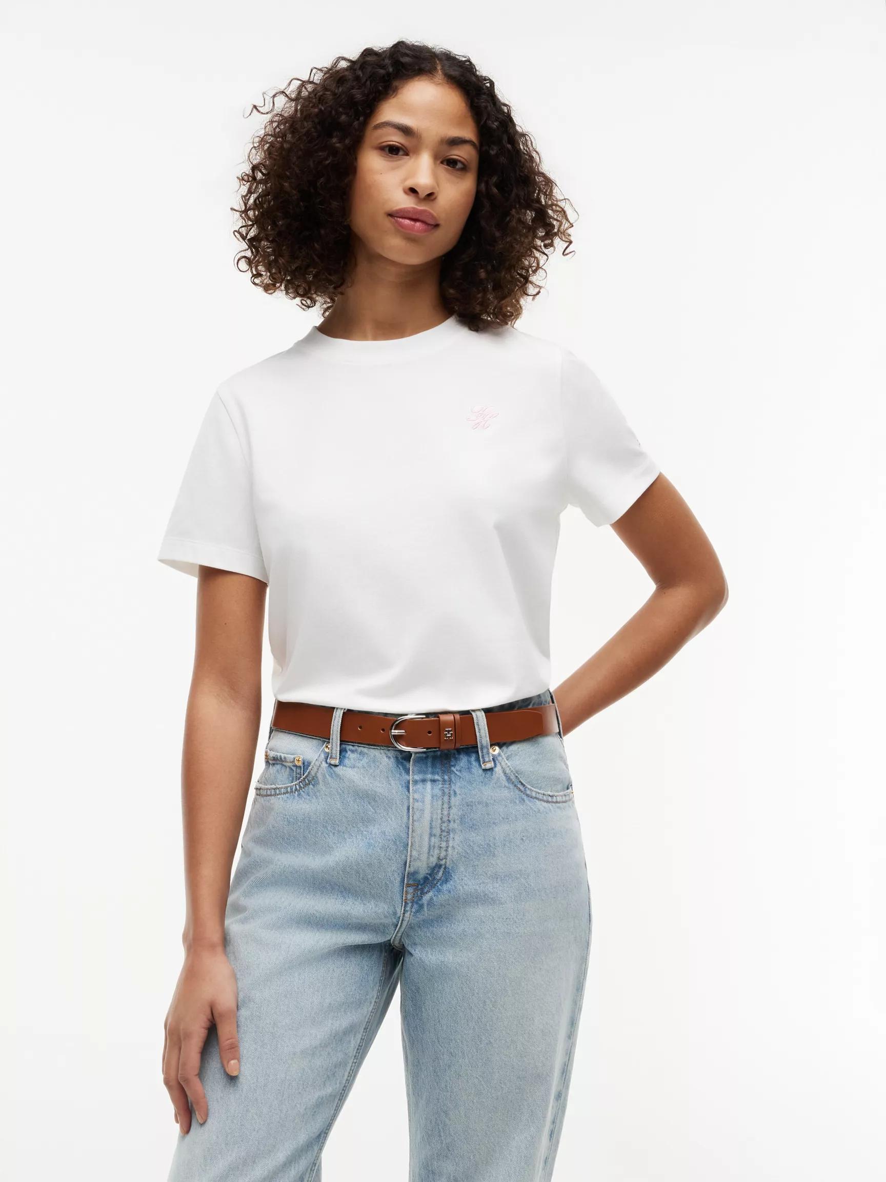 Embroidered Script Monogram T-Shirt by TOMMY HILFIGER