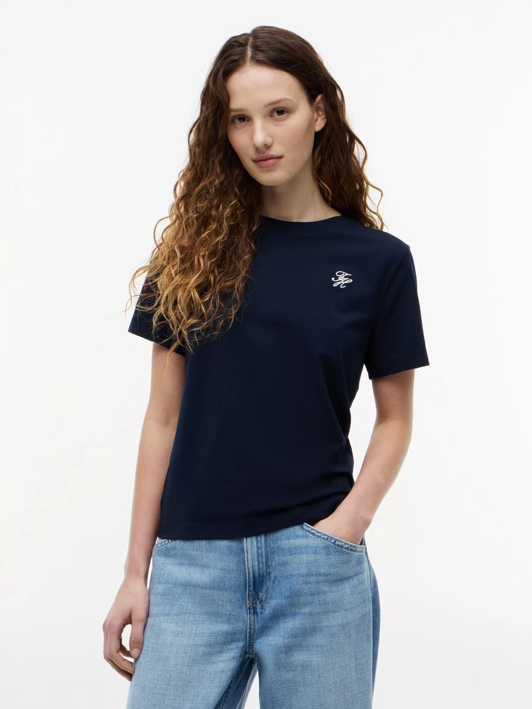Embroidered Script Monogram T-Shirt by TOMMY HILFIGER
