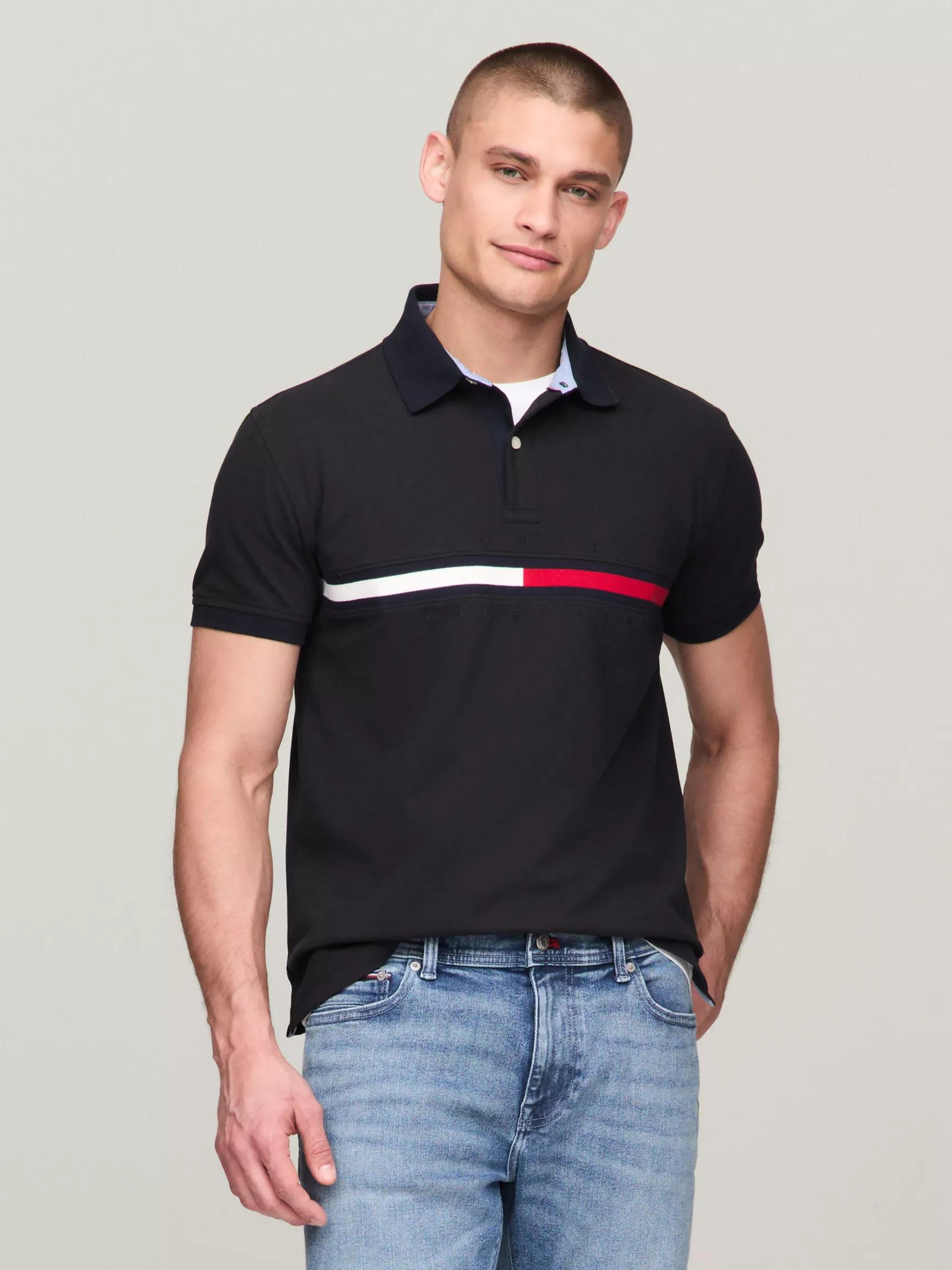 Embroidered Stripe Regular Fit Polo by TOMMY HILFIGER