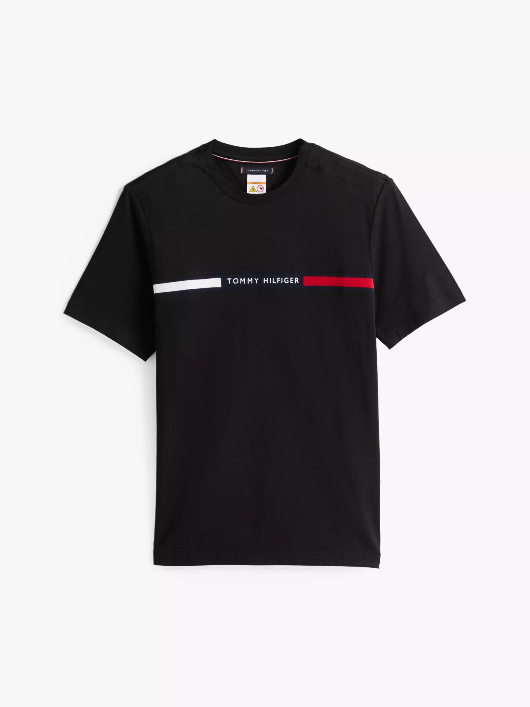 Embroidered Textured Flag Logo T-Shirt by TOMMY HILFIGER