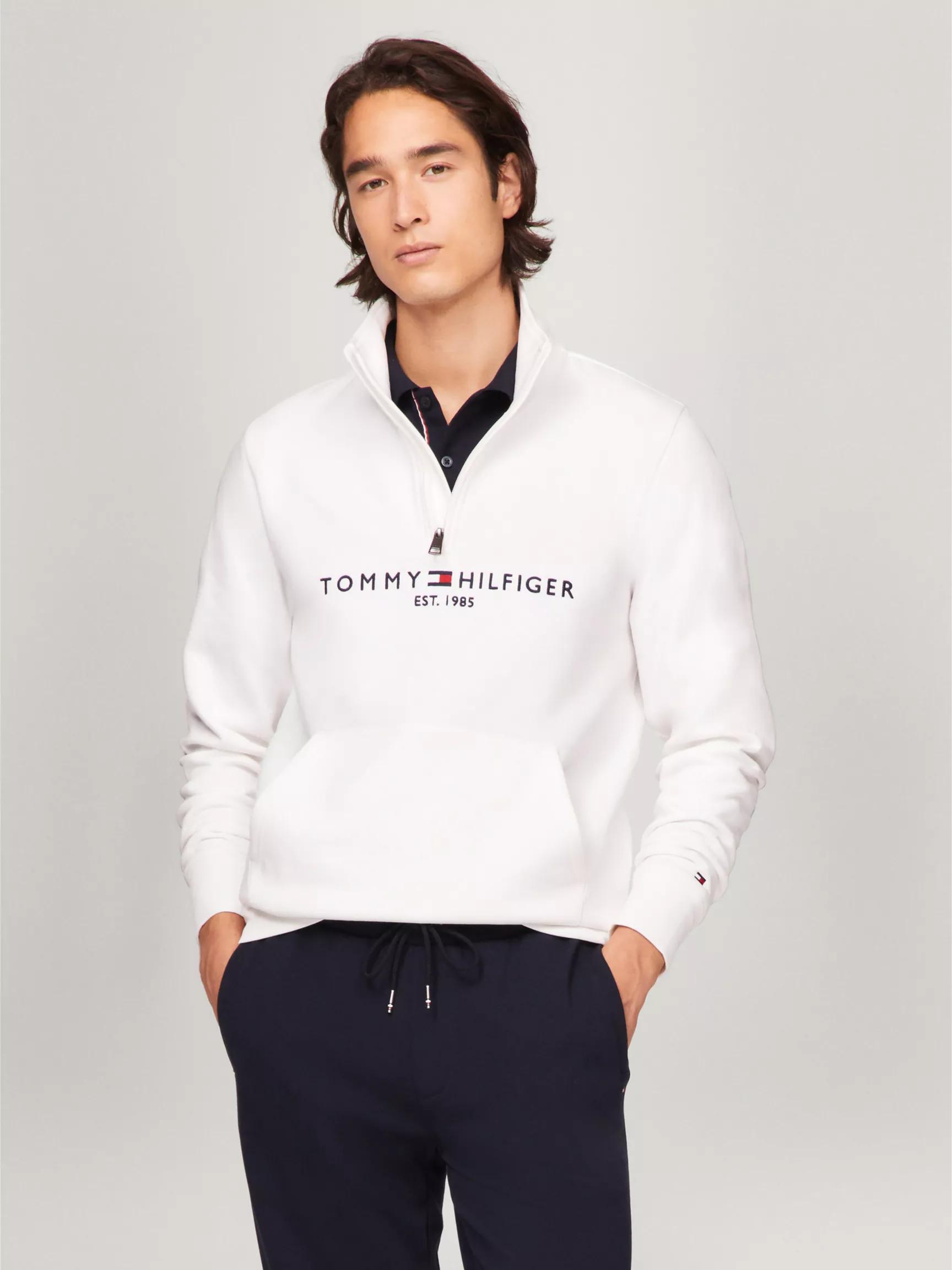 Embroidered Tommy Logo Quarter-Zip by TOMMY HILFIGER Embroidered Tommy Logo Quarter-Zip by TOMMY HILFIGER