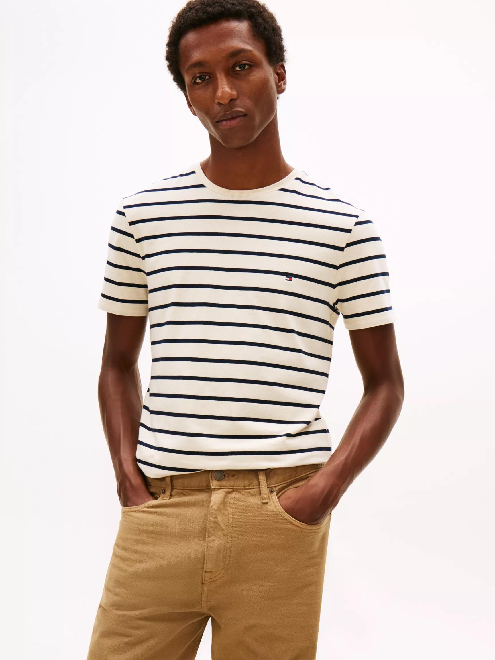 Extra Slim Stripe Stretch-Cotton T-Shirt by TOMMY HILFIGER