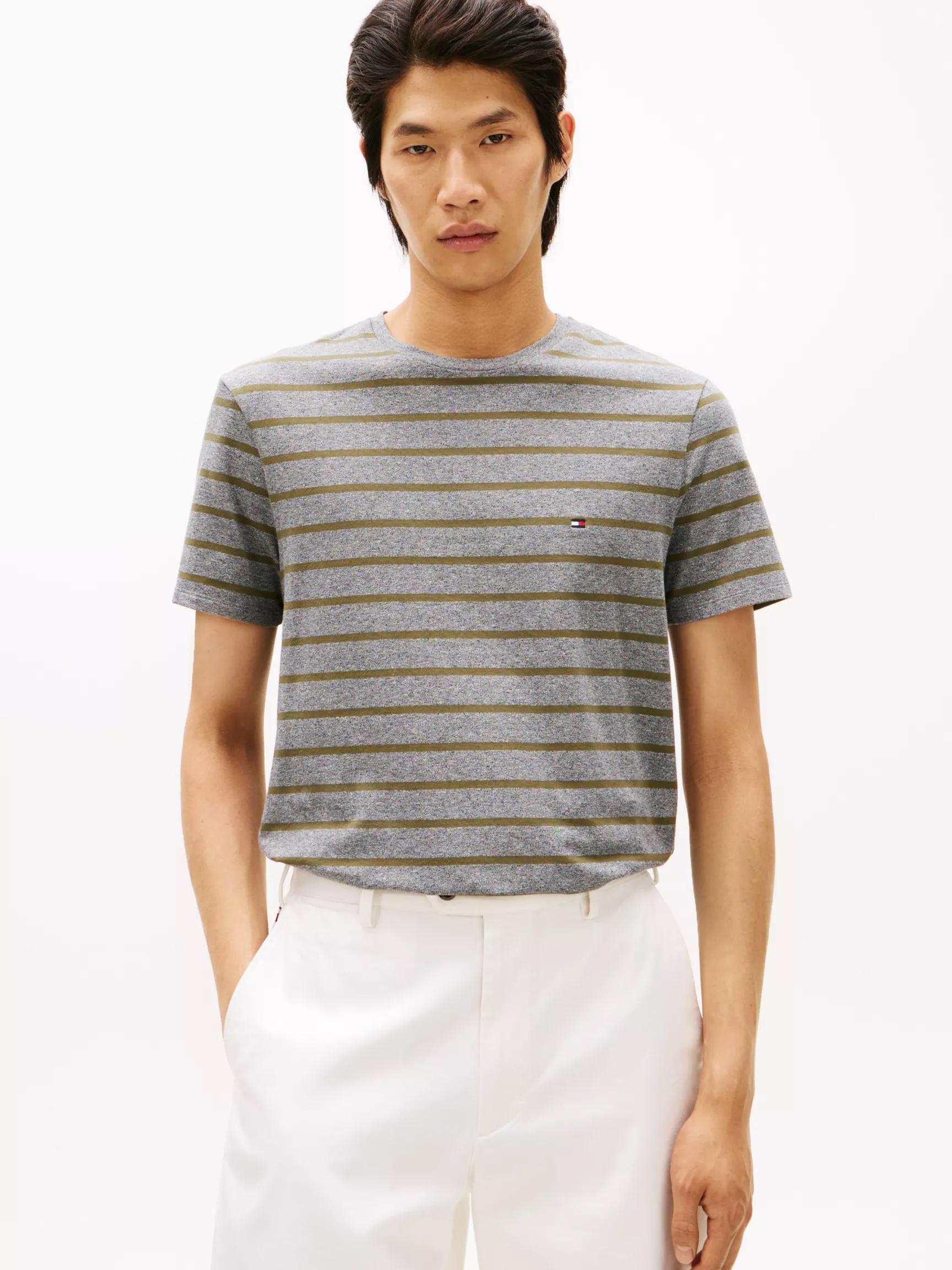 Extra Slim Stripe Stretch-Cotton T-Shirt by TOMMY HILFIGER