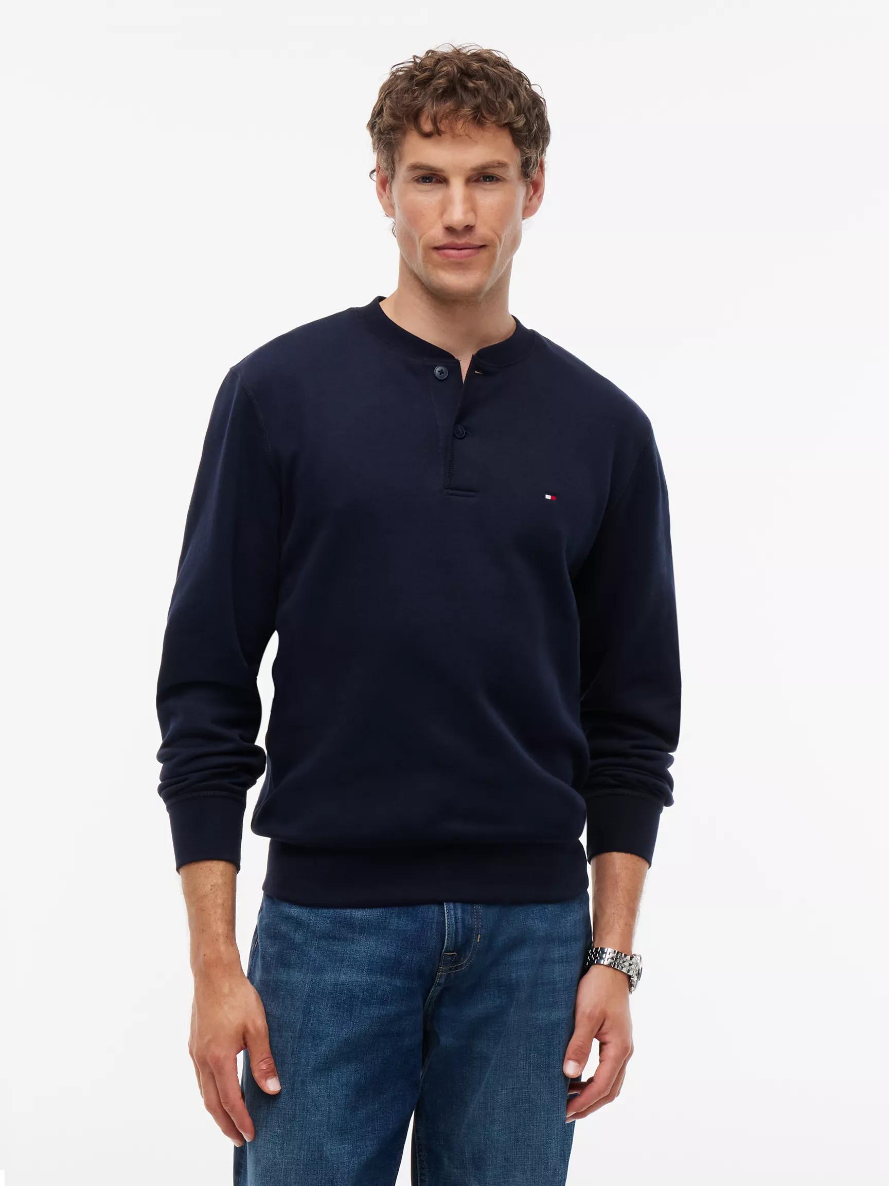 Fleece Henley Sweatshirt by TOMMY HILFIGER