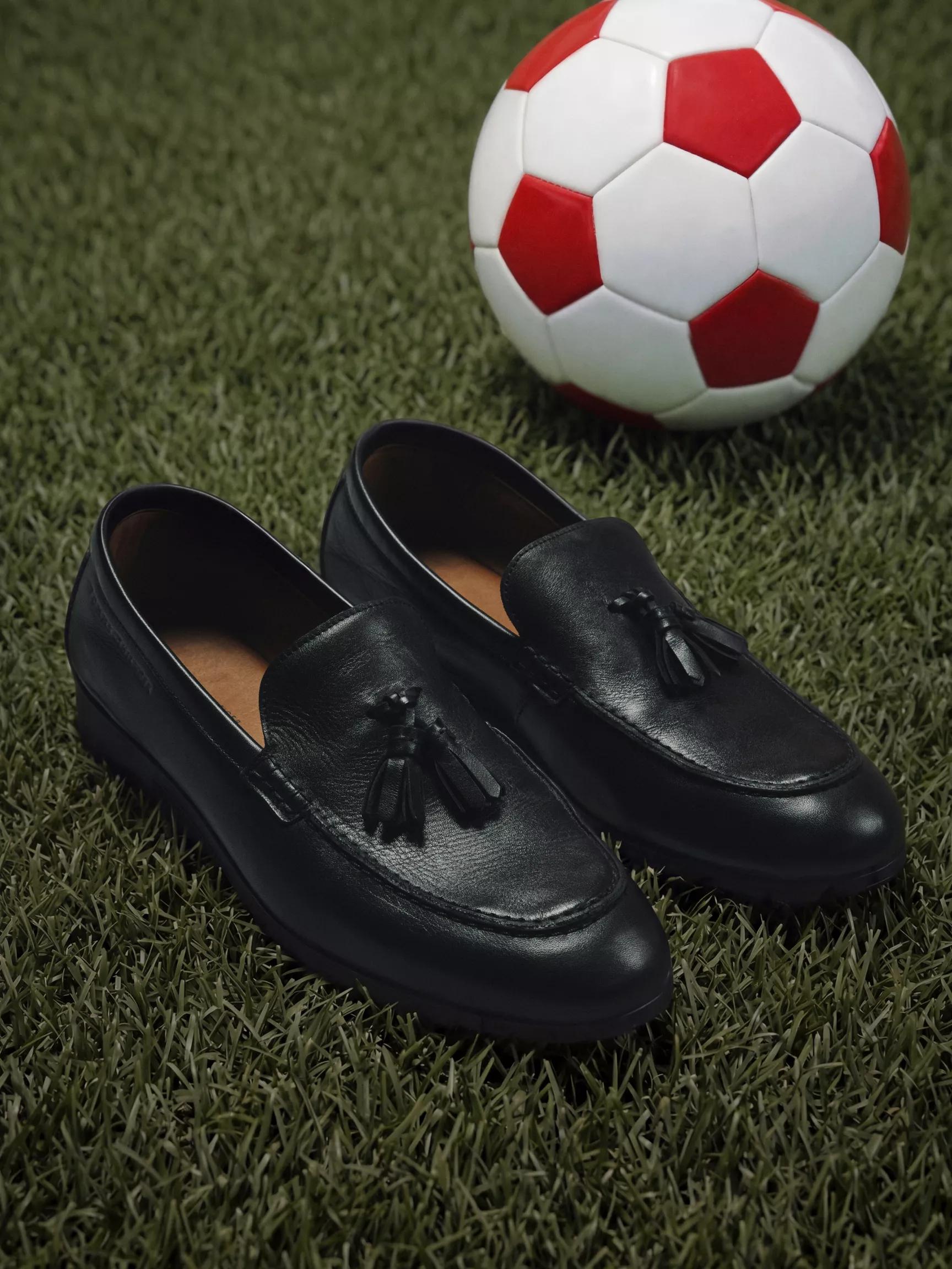 Flexible Leather Tassel Loafer by TOMMY HILFIGER