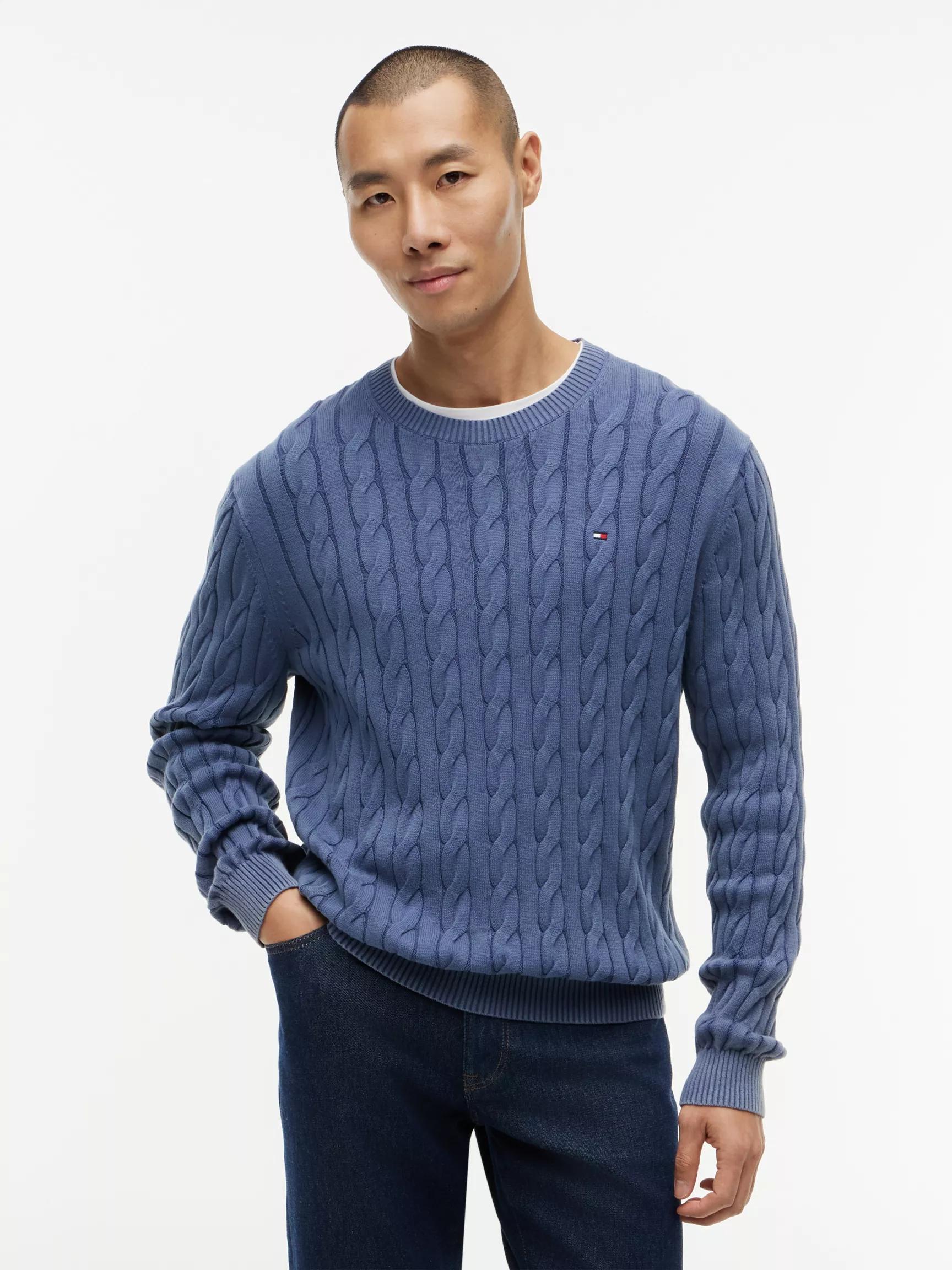 Garment-Dyed Cable Knit Sweater by TOMMY HILFIGER