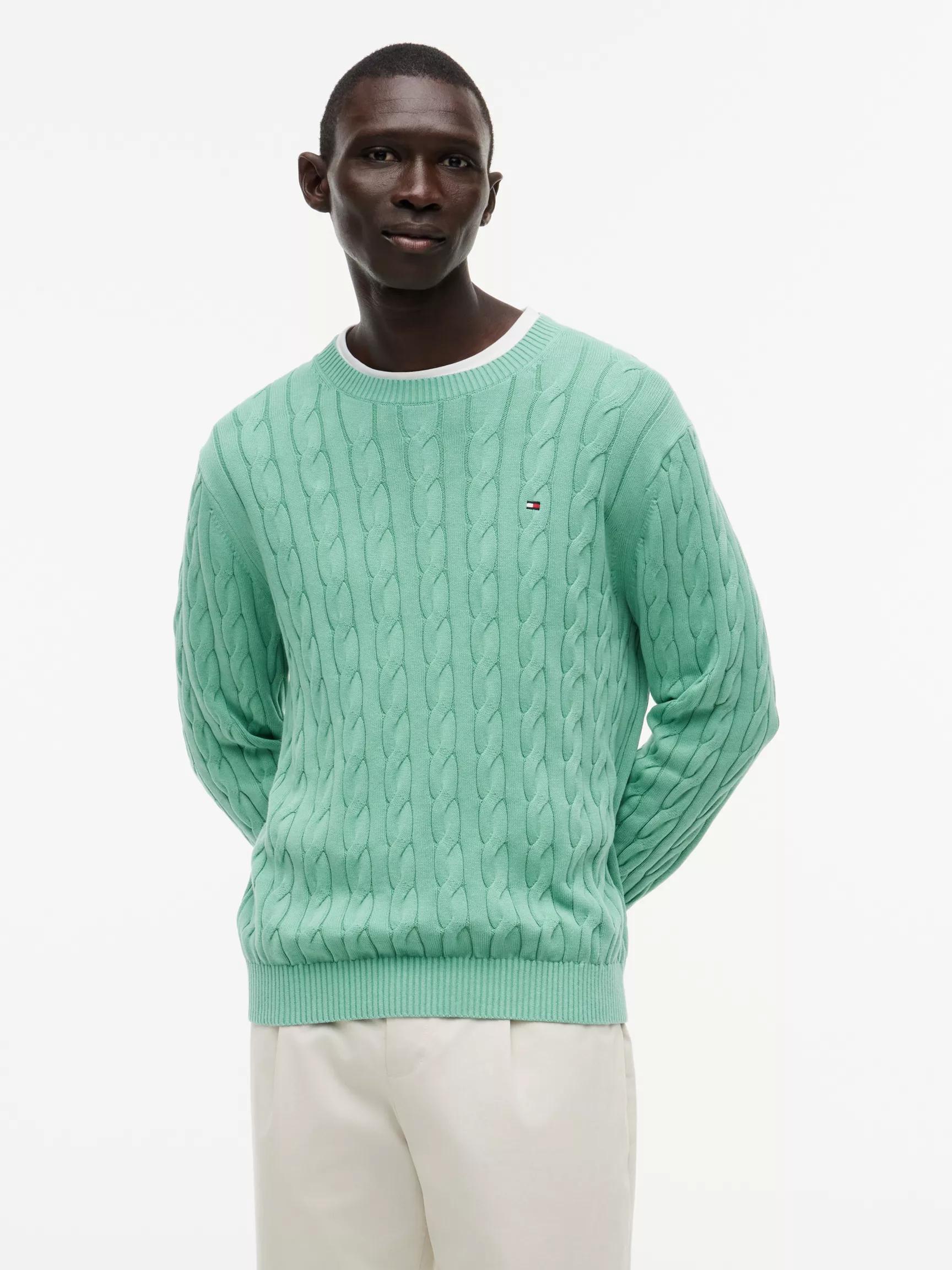 Garment-Dyed Cable Knit Sweater by TOMMY HILFIGER