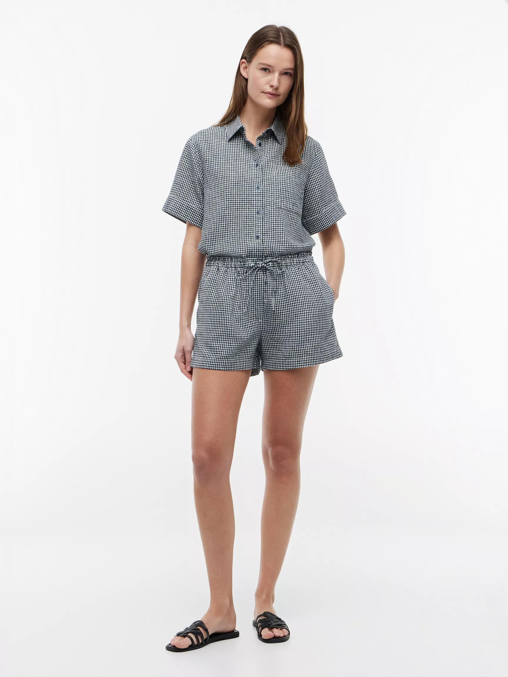 Gingham Linen-Blend Pull-On Short by TOMMY HILFIGER