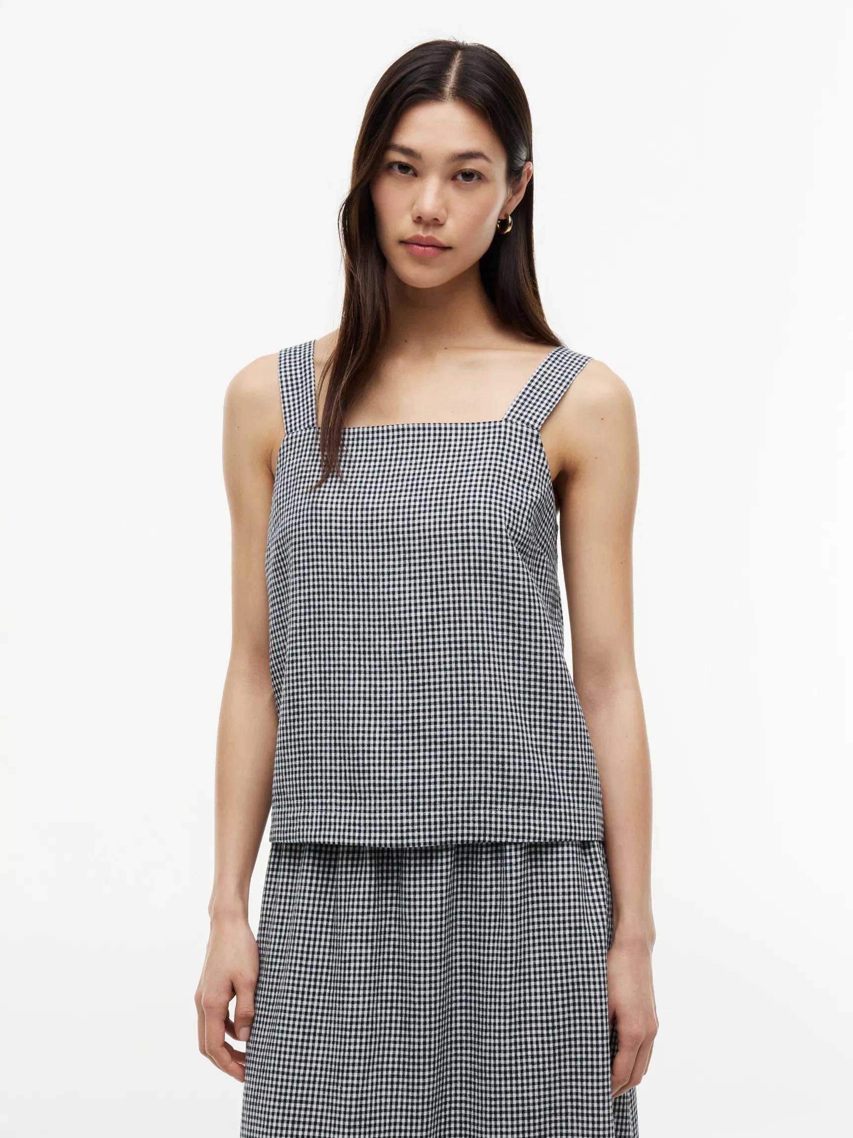 Gingham Linen-Blend Tank Top by TOMMY HILFIGER